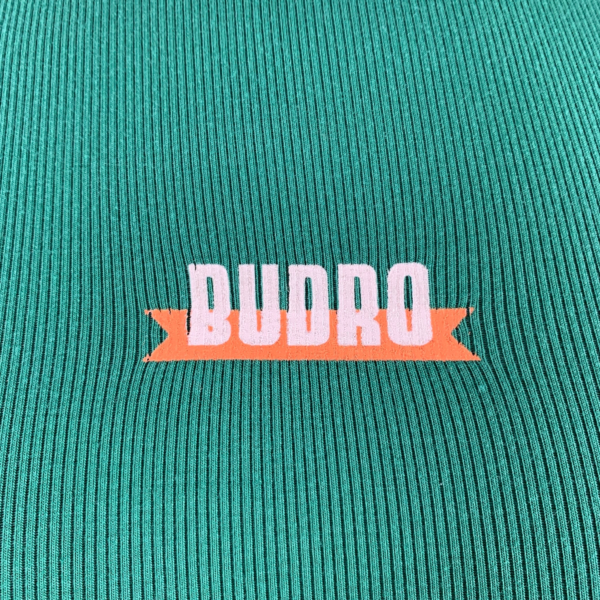 BUDRO Size L Green Cream Logo Cotton Blend Tank Top - Image 2