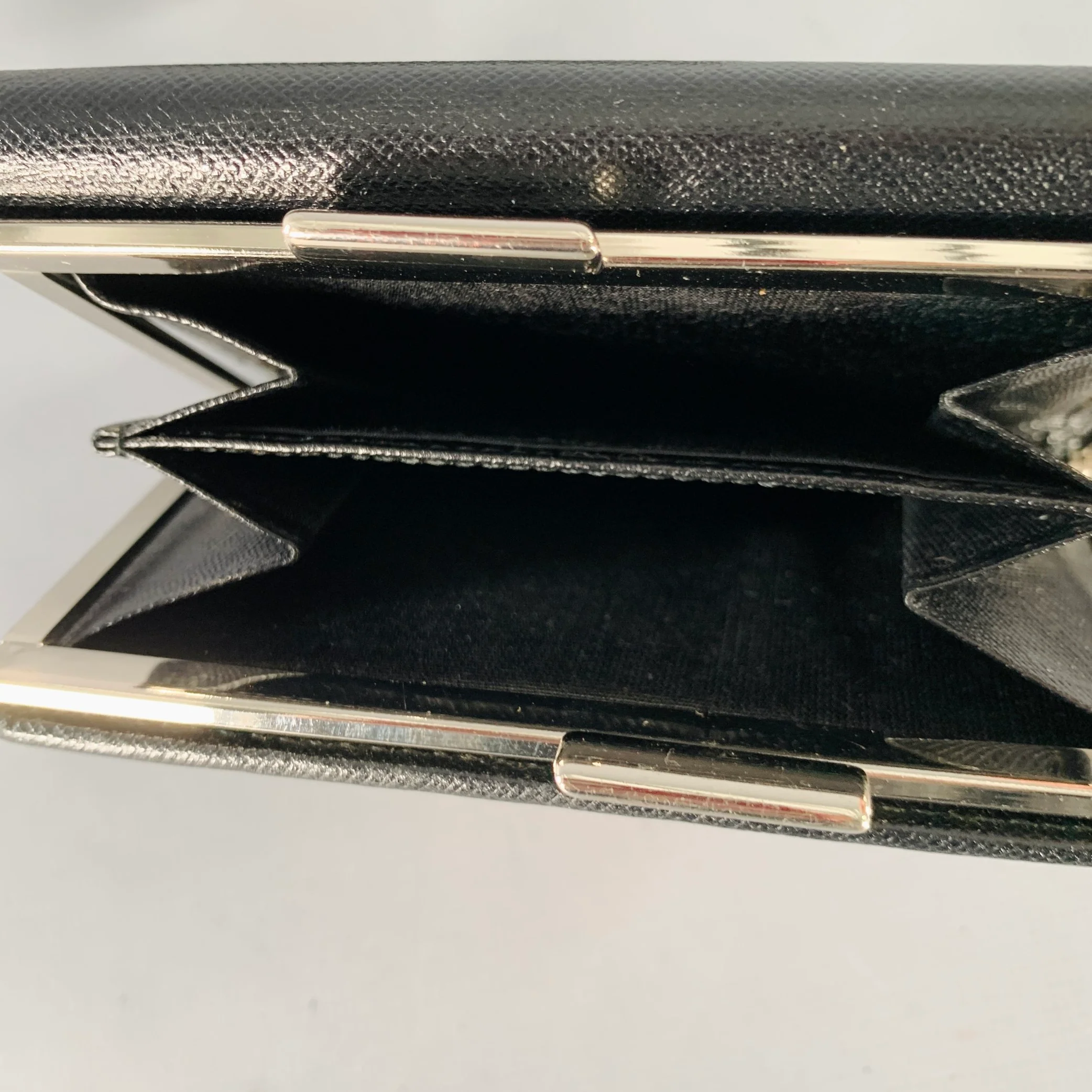 BURBERRY Beige Black Plaid Saffiano Leather Nylon Wallet - Image 5