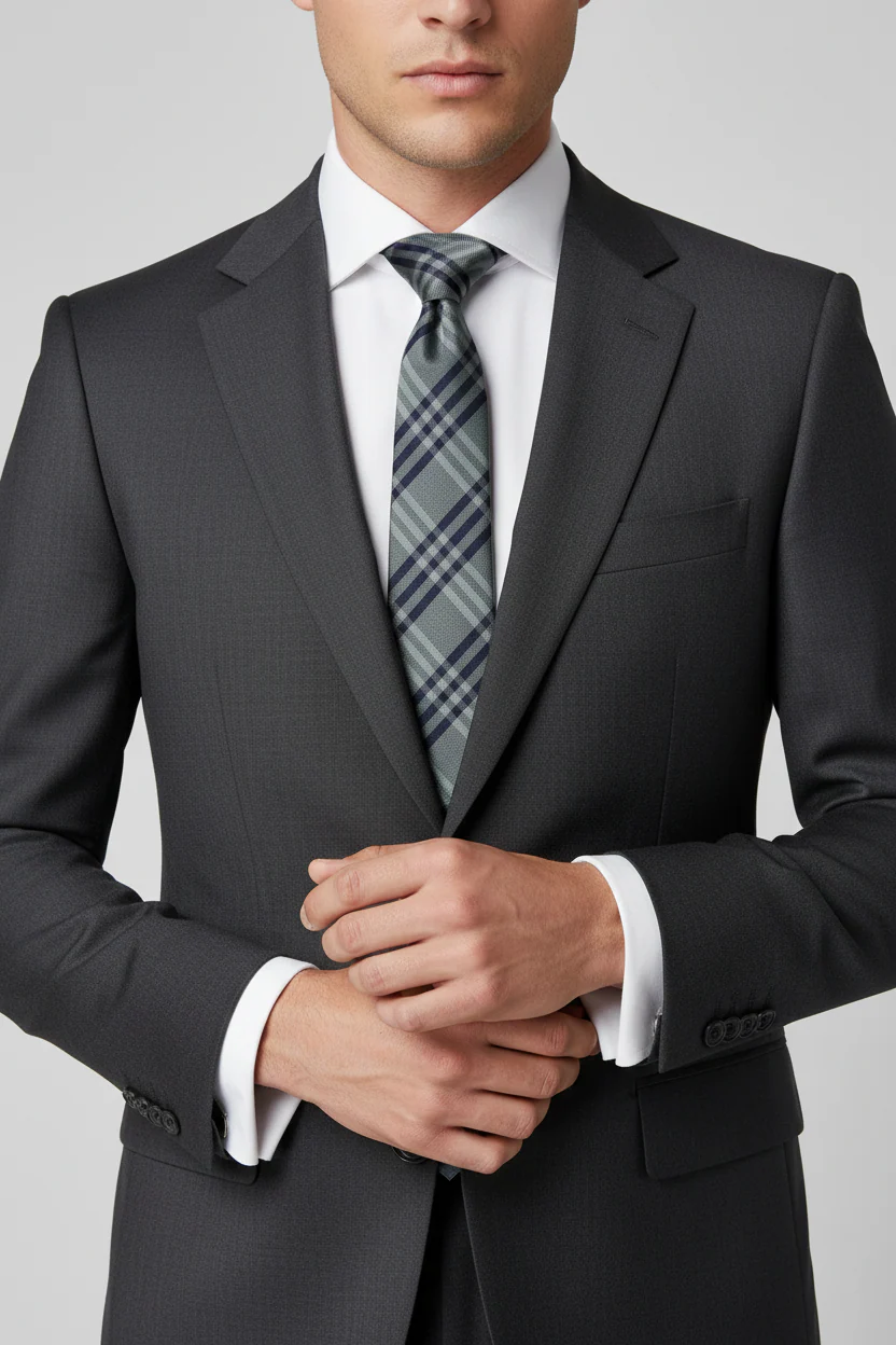 BURBERRY Blue Whie light blue Stripe Silk  Linen Tie - Image 2