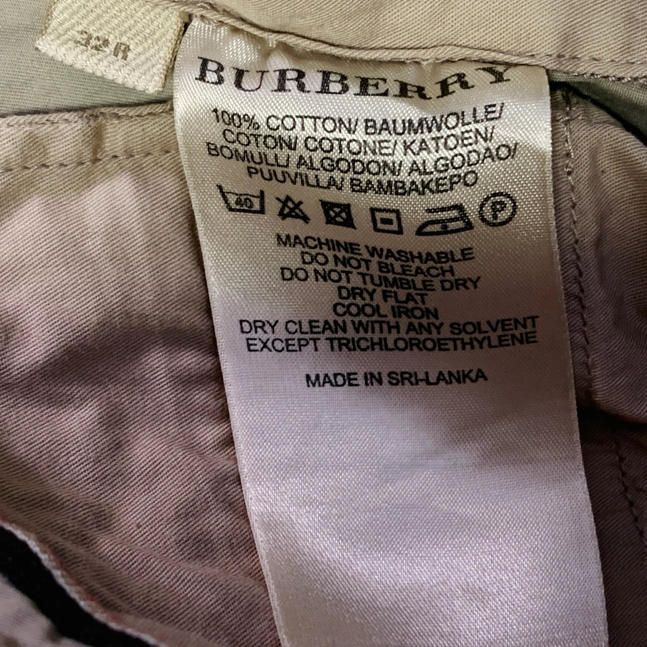 BURBERRY BRIT Size 33 Khaki Twill Cotton Side Tabs Pleated Tapered Casual Pants - Image 6