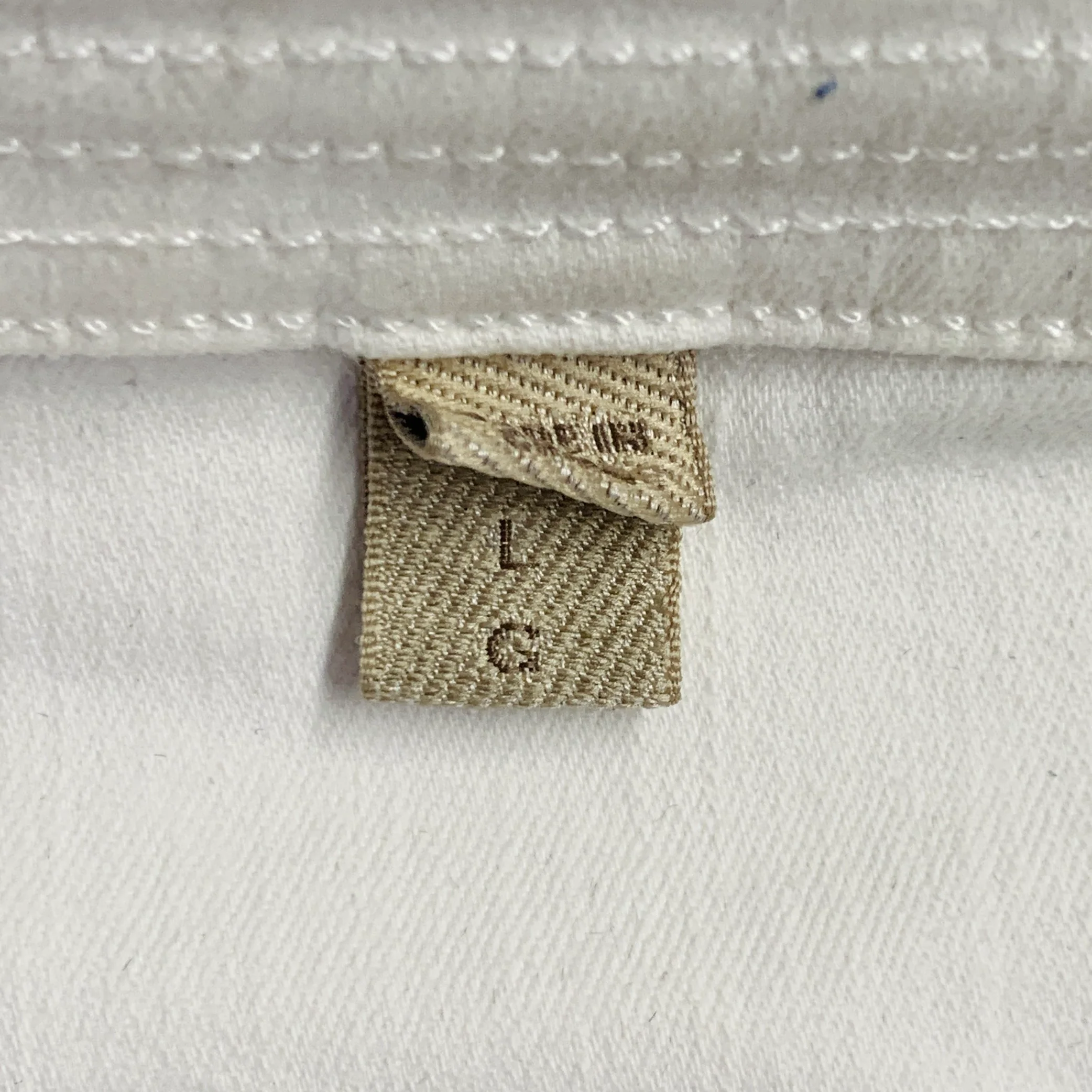 BURBERRY BRIT Size L Cream Cotton Blend Stretch Denim Jacket Blazer - Image 5