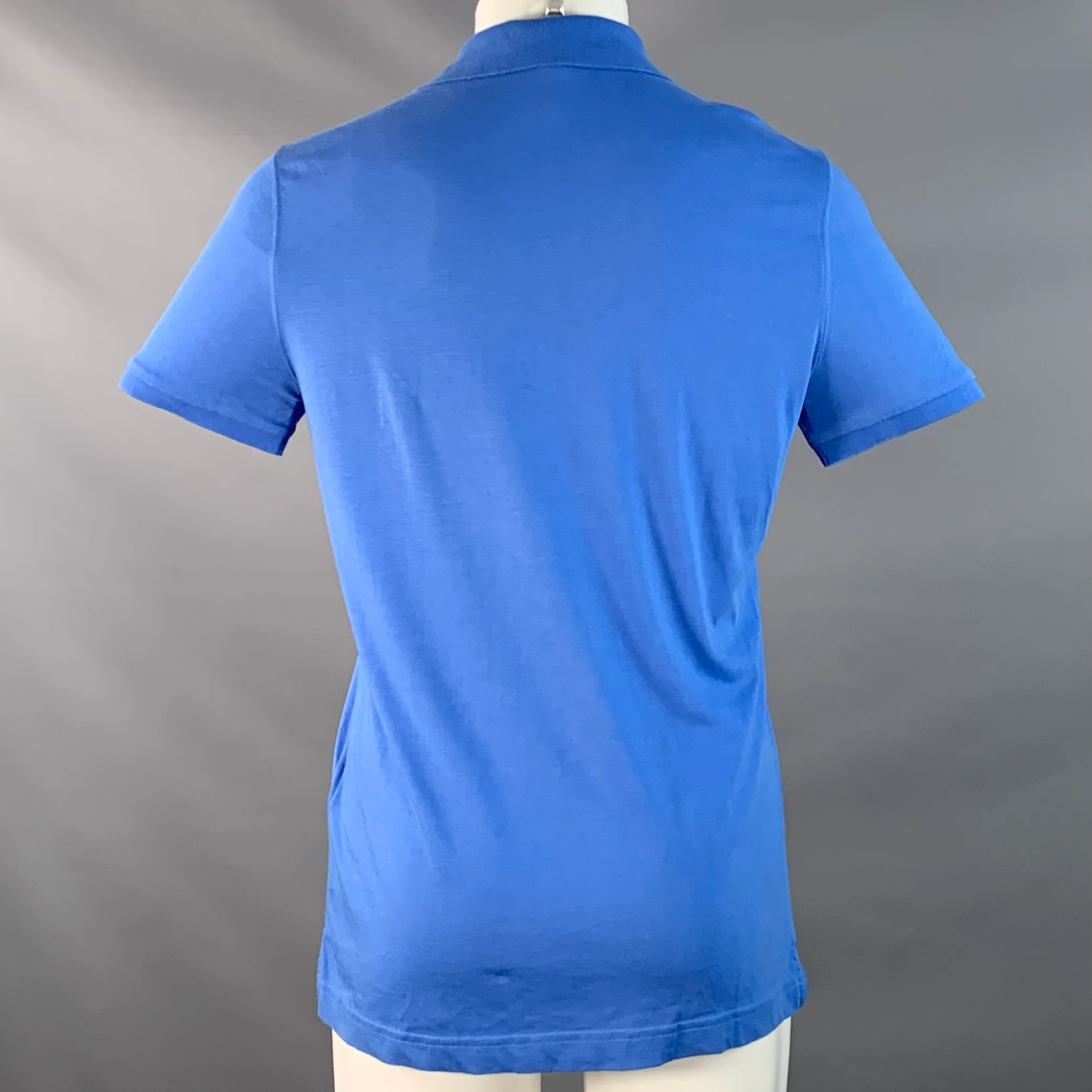 BURBERRY BRIT Size M Blue Cotton Half Placket Polo - Image 4