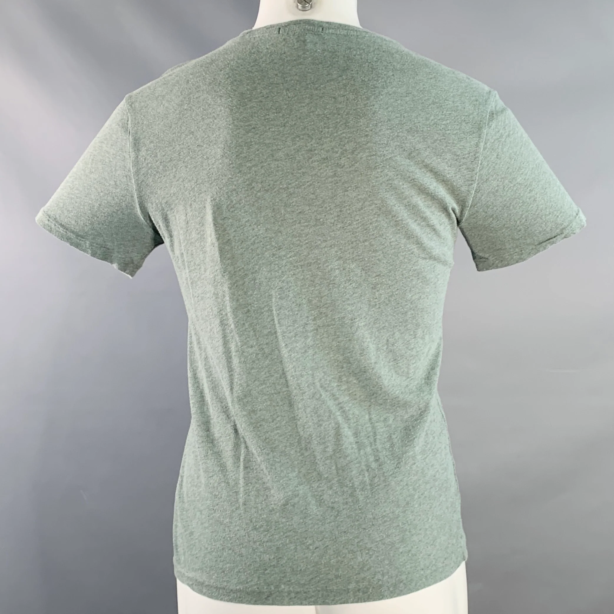 BURBERRY BRIT Size S Blue Green Checkered Cotton Crew Neck T-shirt - Image 3