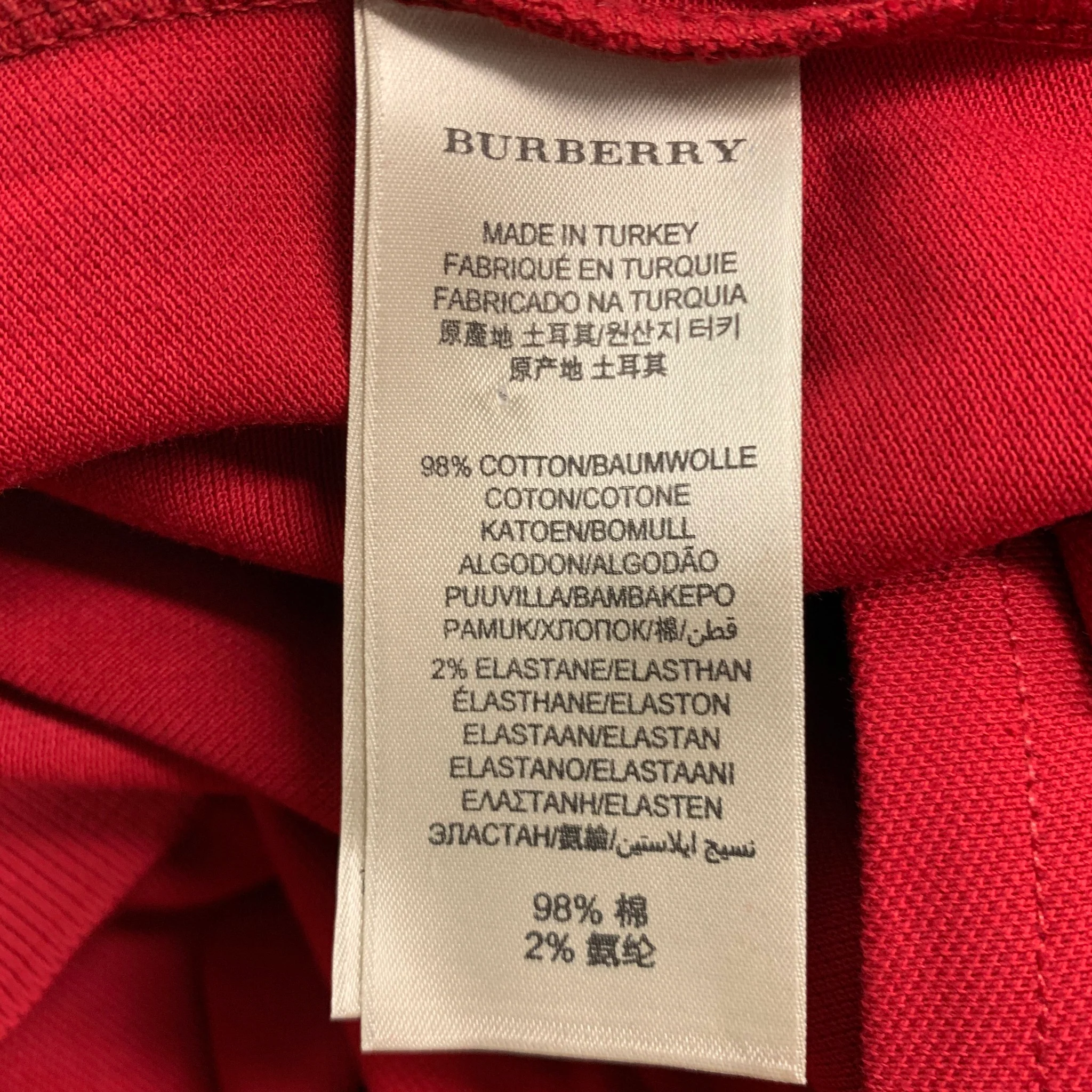 BURBERRY BRIT Size S Red Cotton Elastane Contrast trim Short Sleeve Casual Top - Image 7