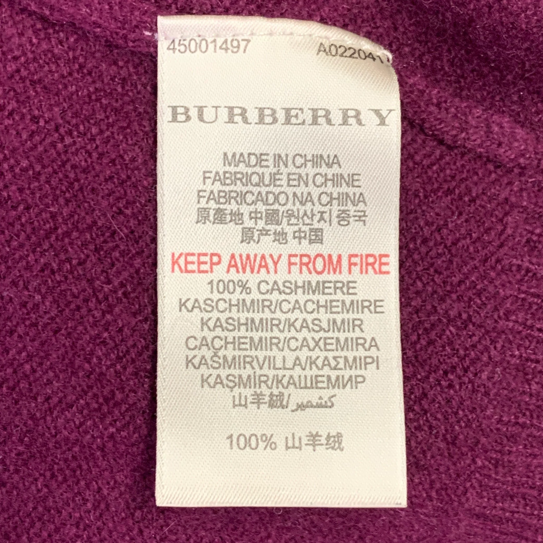 BURBERRY BRIT Size S Red Raspberry Cashmere Elbow Patches Crew Neck Sweater - Image 8