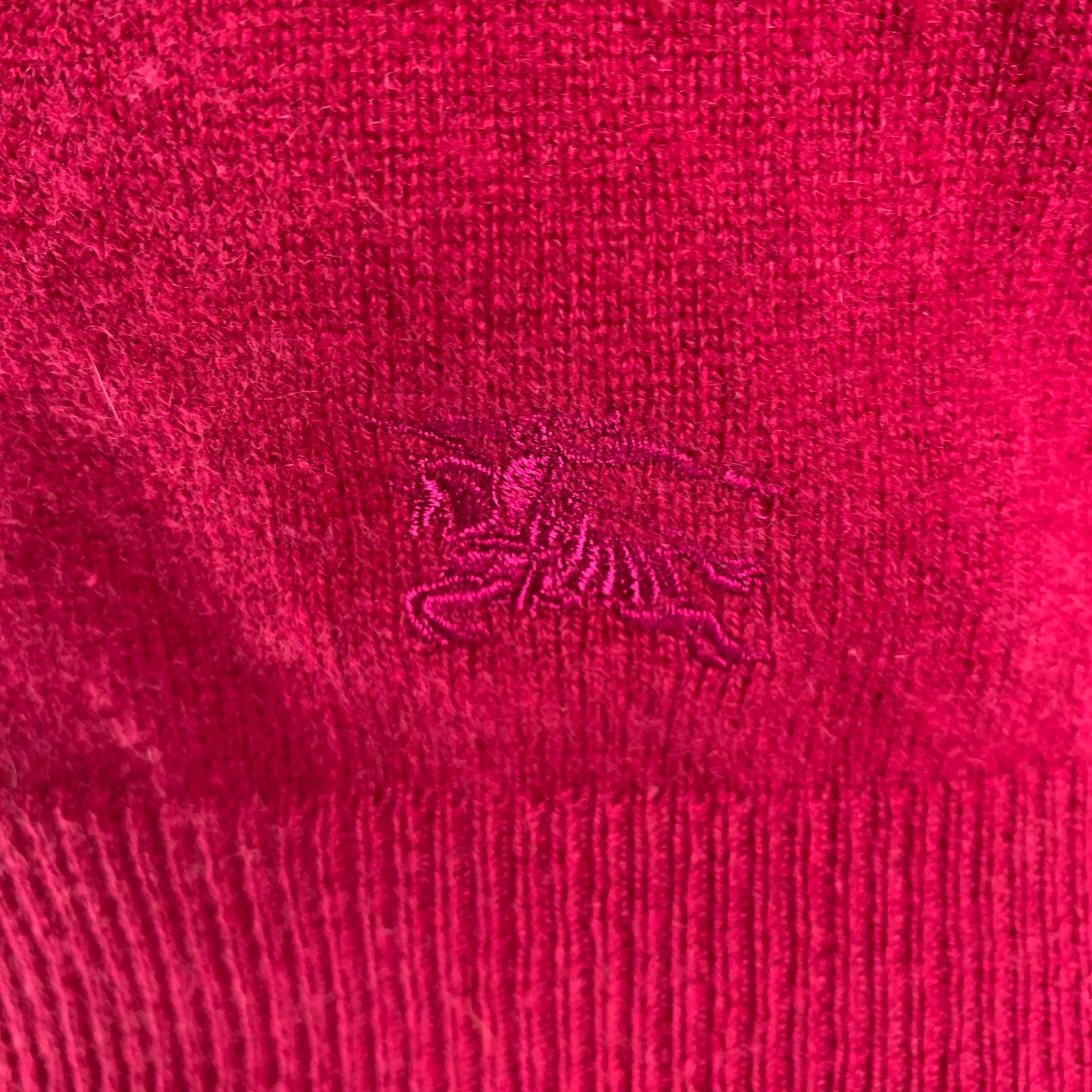 BURBERRY BRIT Size S Red Raspberry Knitted Cashmere Elbow Patches Pullover - Image 2