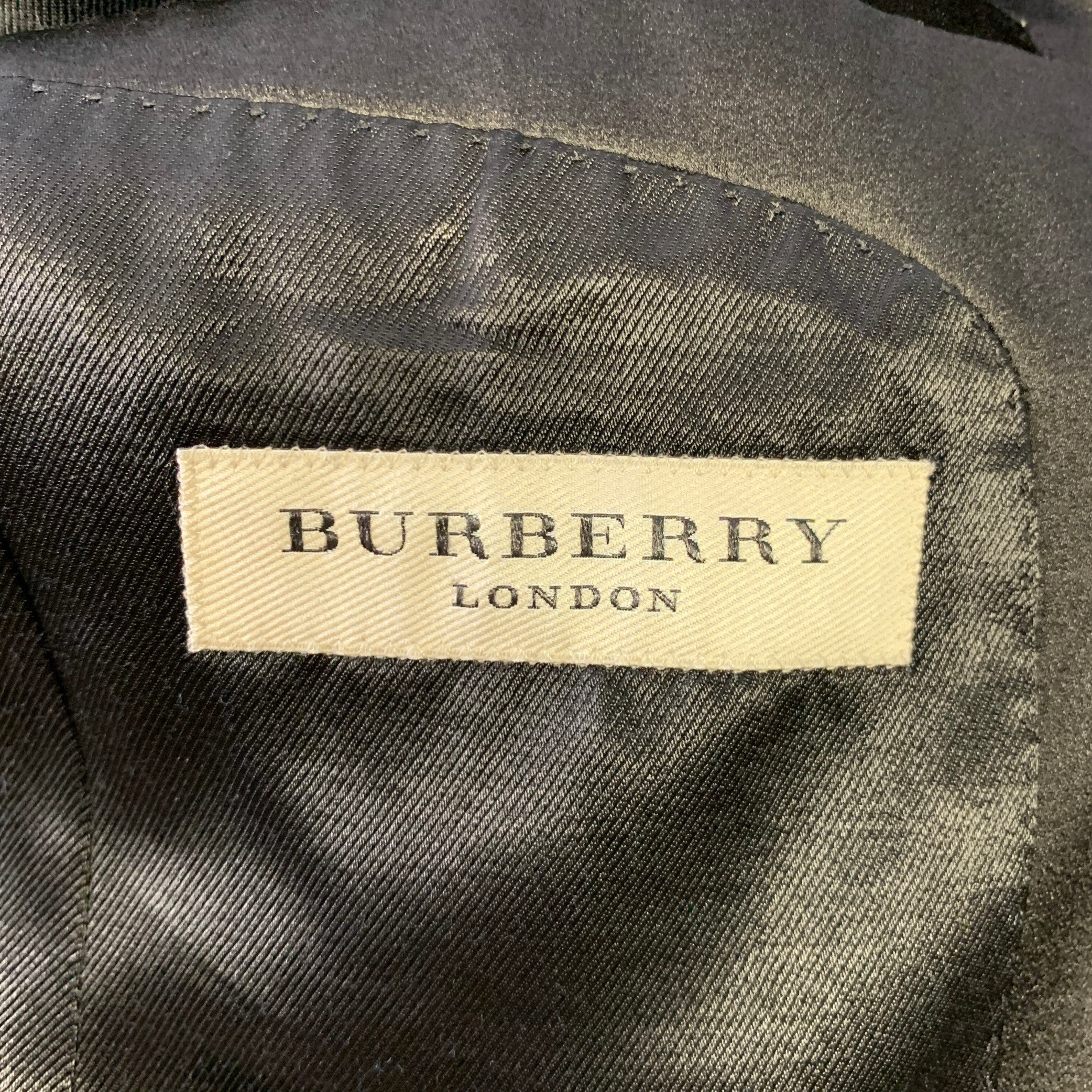 BURBERRY LONDON Size 36 Black Solid Wool Mohair Notch Lapel 30 33 Tuxedo - Image 10