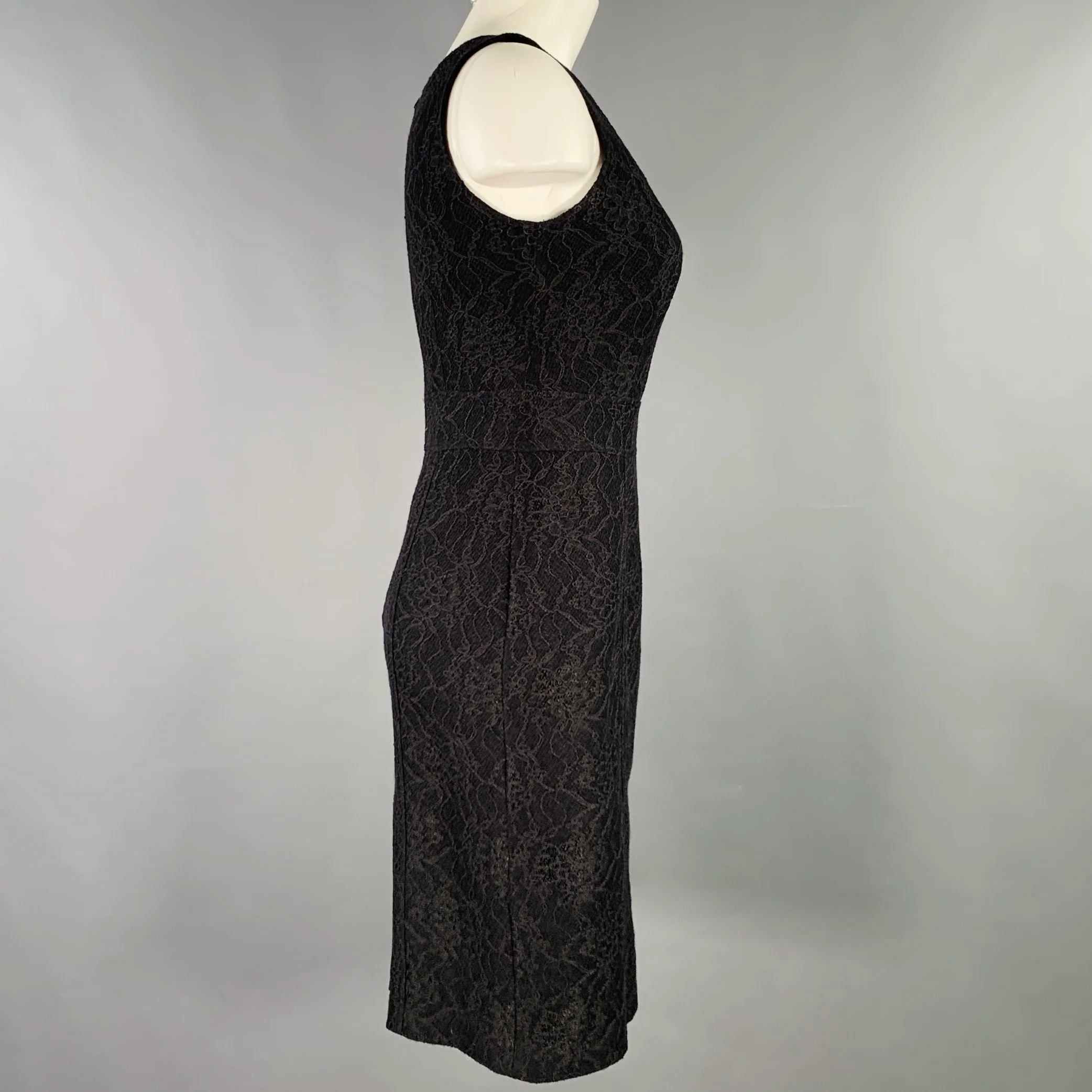 BURBERRY LONDON Size 4 Black Polyamide Blend Floral Sleeveless Cocktail Dress - Image 3