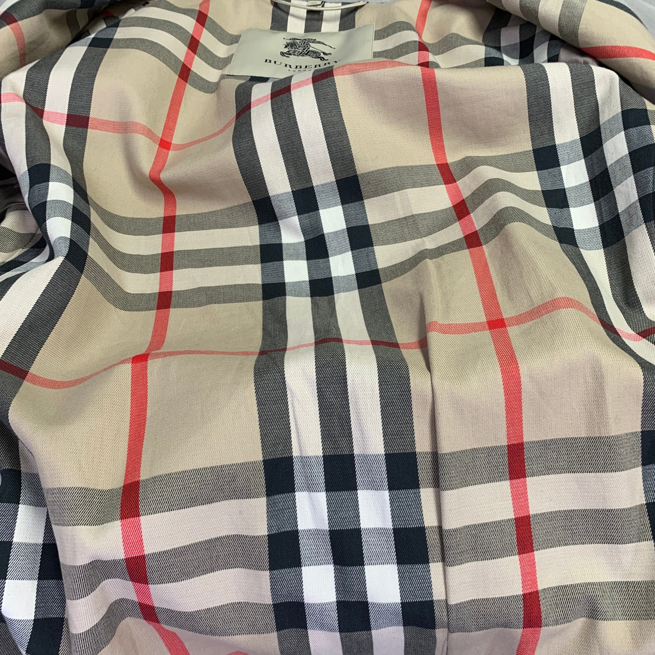 BURBERRY LONDON Size 40 Grey Cotton Blend Trench Coat - Image 4