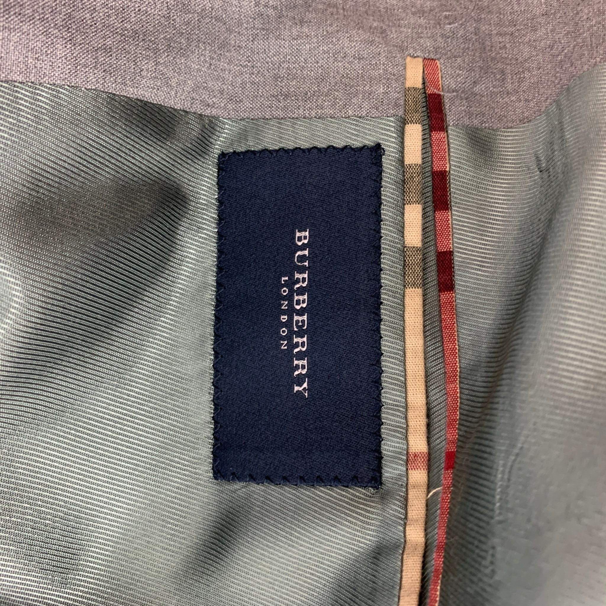 BURBERRY LONDON Size 42 Long Gray Wool Notch Lapel Suit - Image 8