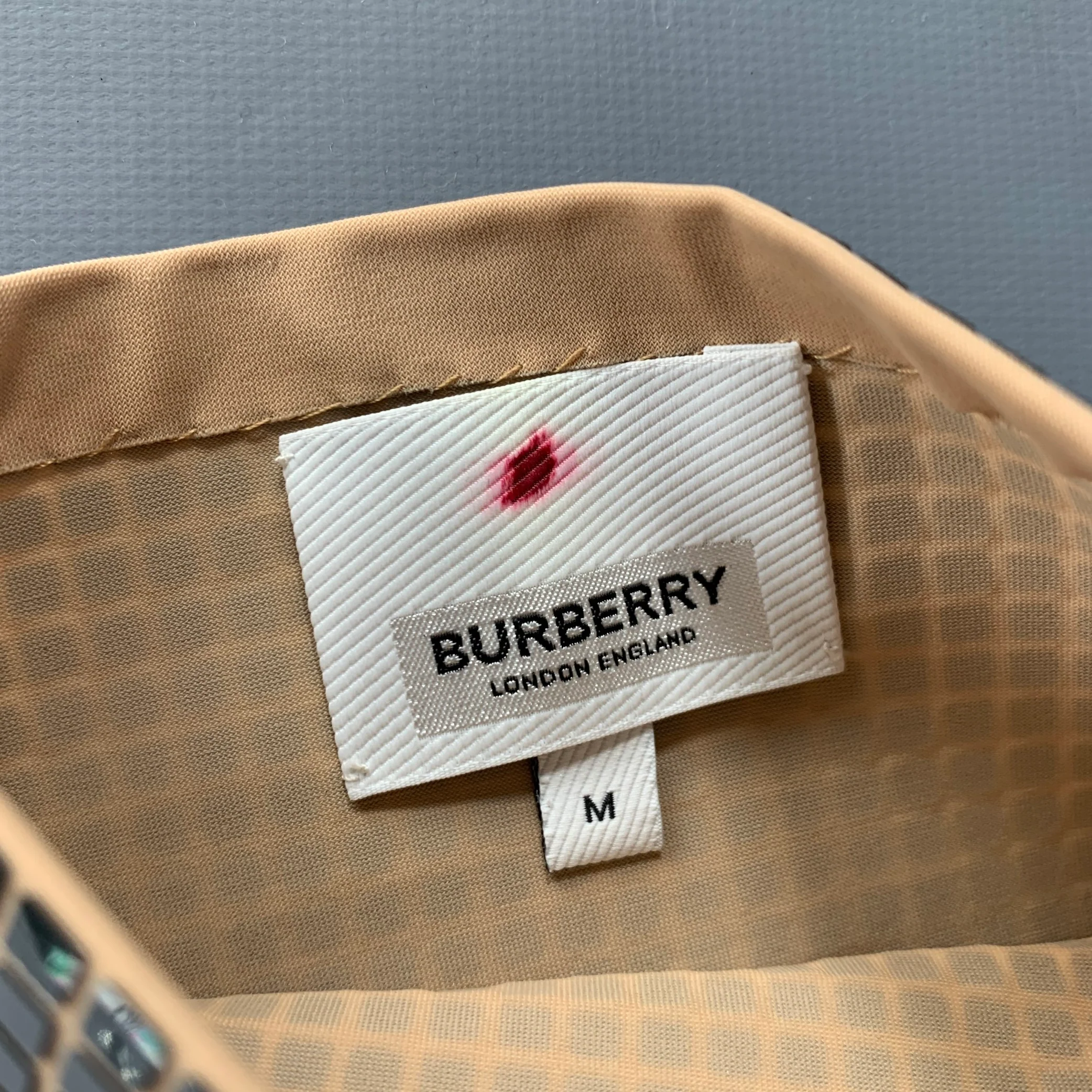 BURBERRY LONDON Size M Cindy Gem Silver Nude Checkered Polyamide Blend Gloves - Image 4