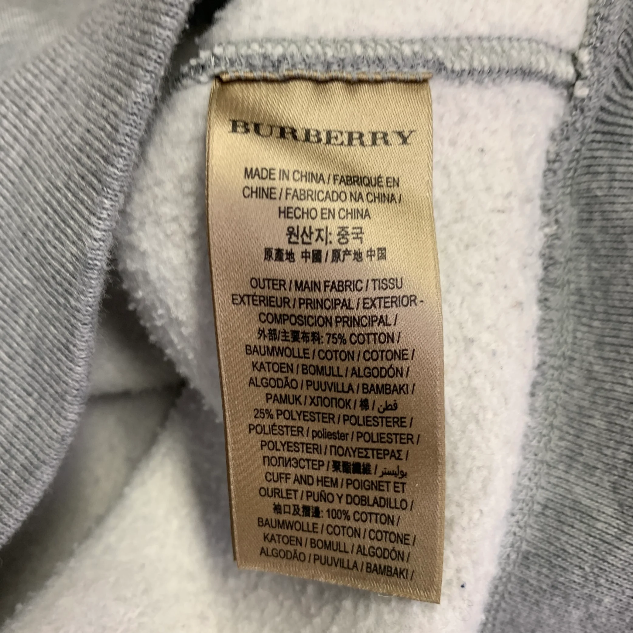 BURBERRY LONDON Size M Heather Grey Black Logo Cotton Blend Crew Neck Sweatshirt - Image 10
