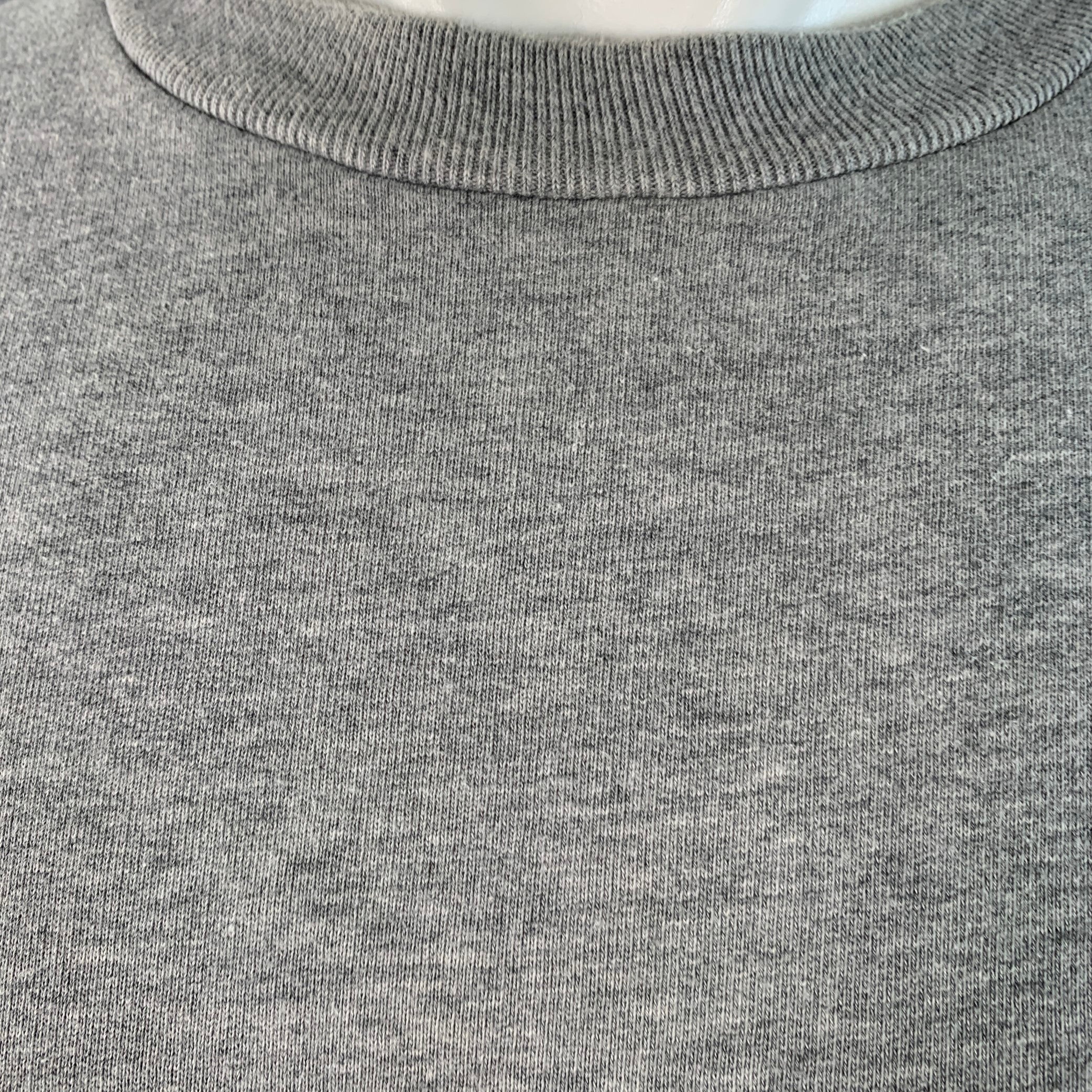 BURBERRY LONDON Size M Heather Grey Black Logo Cotton Blend Crew Neck Sweatshirt - Image 8