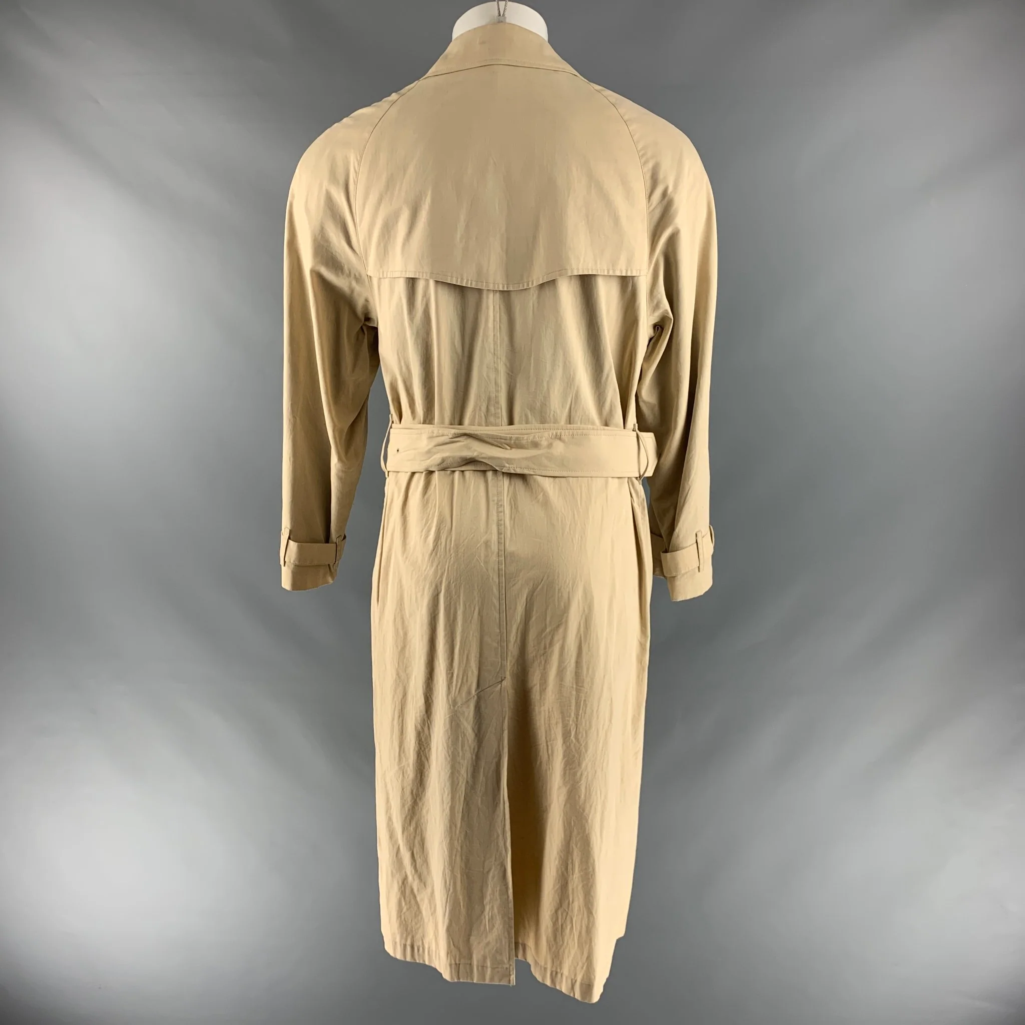BURBERRY LONDON Size M Khaki Solid Cotton Polyester Trenchcoat - Image 4