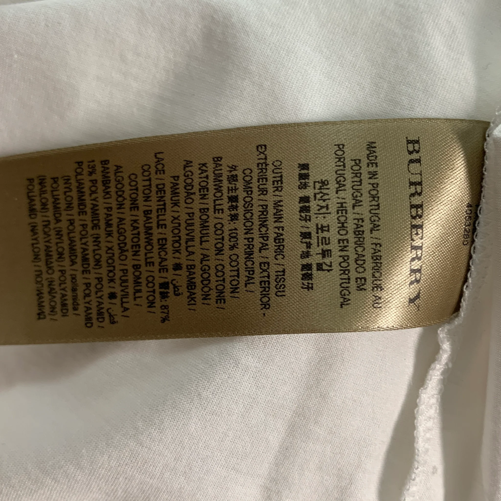 BURBERRY LONDON Size M White Cotton Sleeveless Casual Top - Image 7