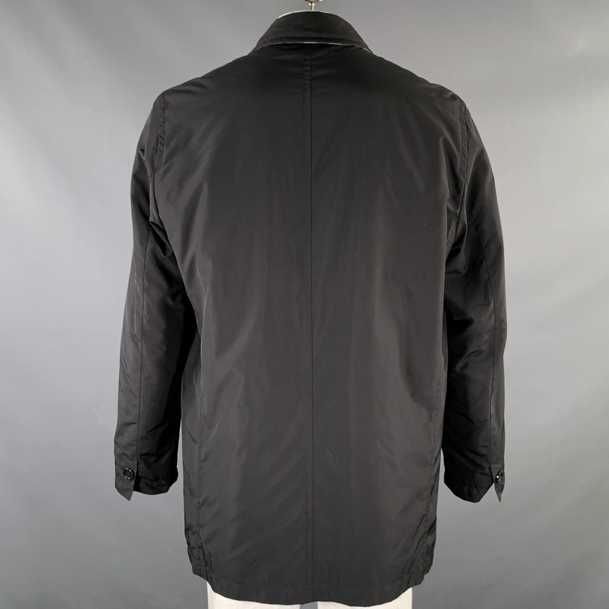 BURBERRY LONDON Size XL Black Polyamide blend Overcoat Coat - Image 3