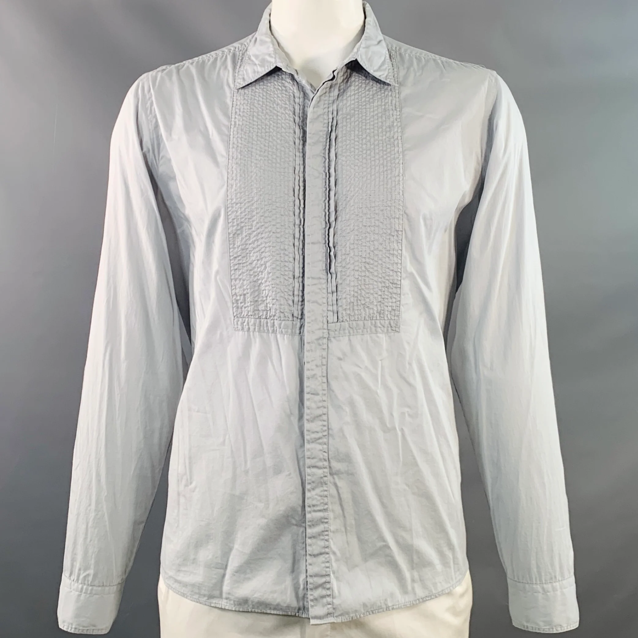 BURBERRY LONDON Size XL Light Blue Cotton Hidden Buttons Long Sleeve Shirt