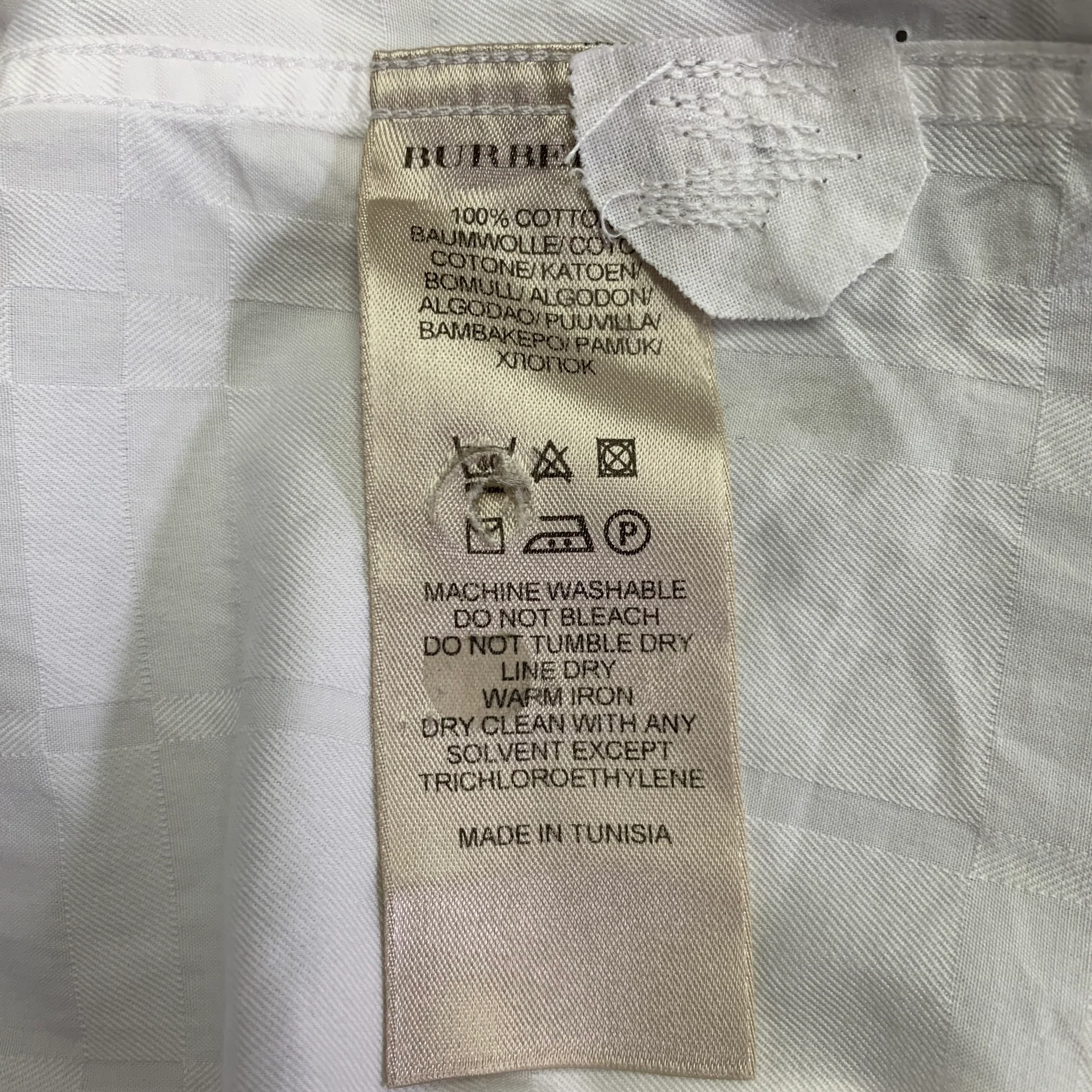 BURBERRY LONDON Size XL White Plaid Cotton Hidden Placket Long Sleeve Shirt - Image 9