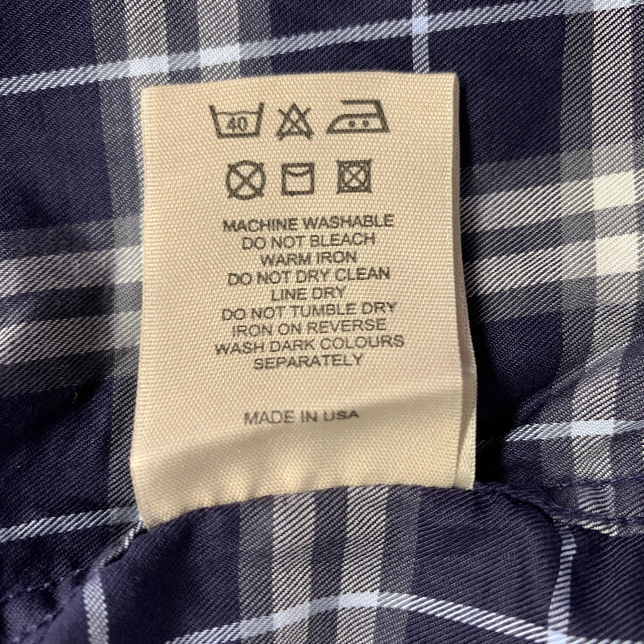 BURBERRY LONDON Size XXXL Purple White & Grey Plaid Cotton Long Sleeve Shirt - Image 7