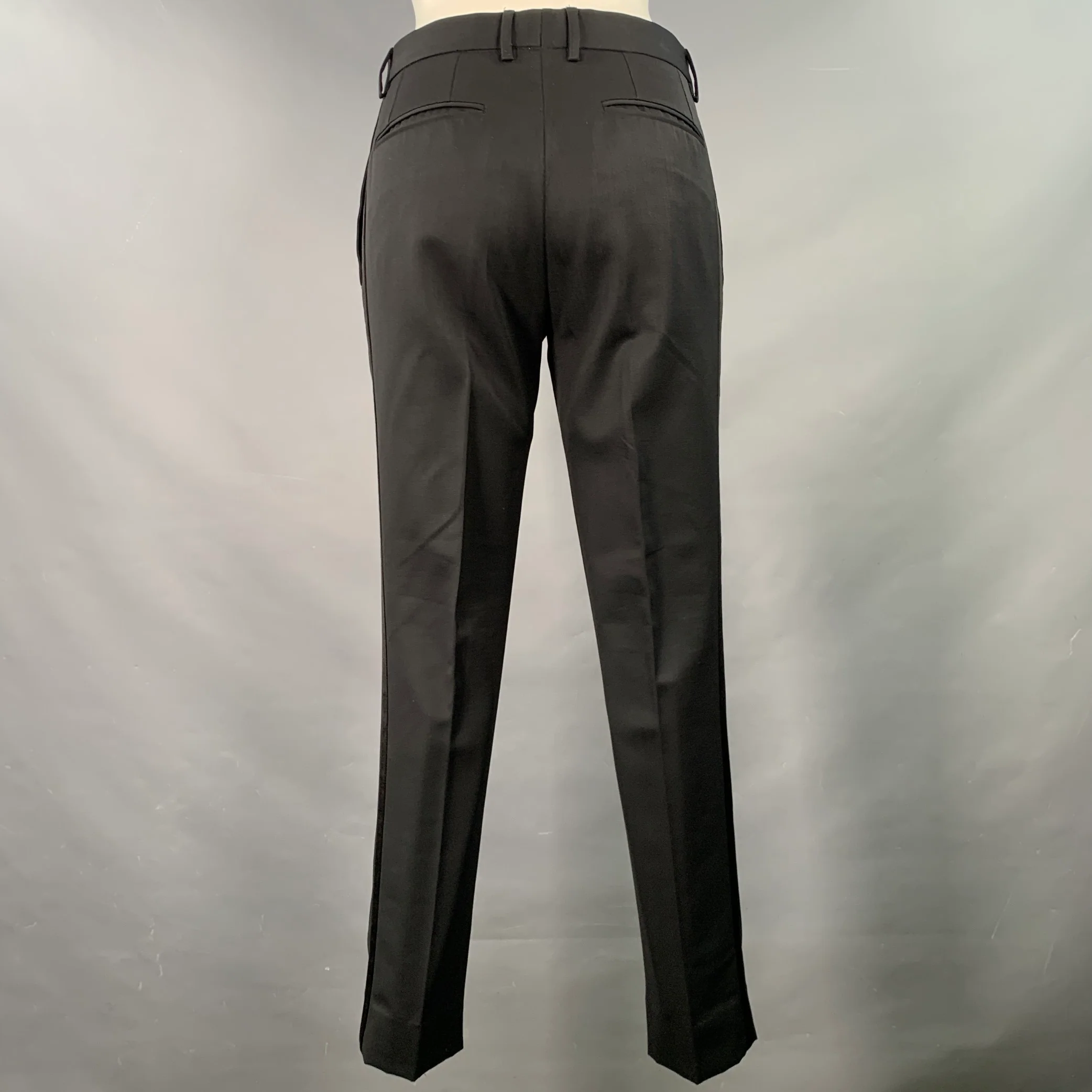 BURBERRY PRORSUM Size 36 Black Wool Mohair Silk Notch Lapel Suit - Image 5