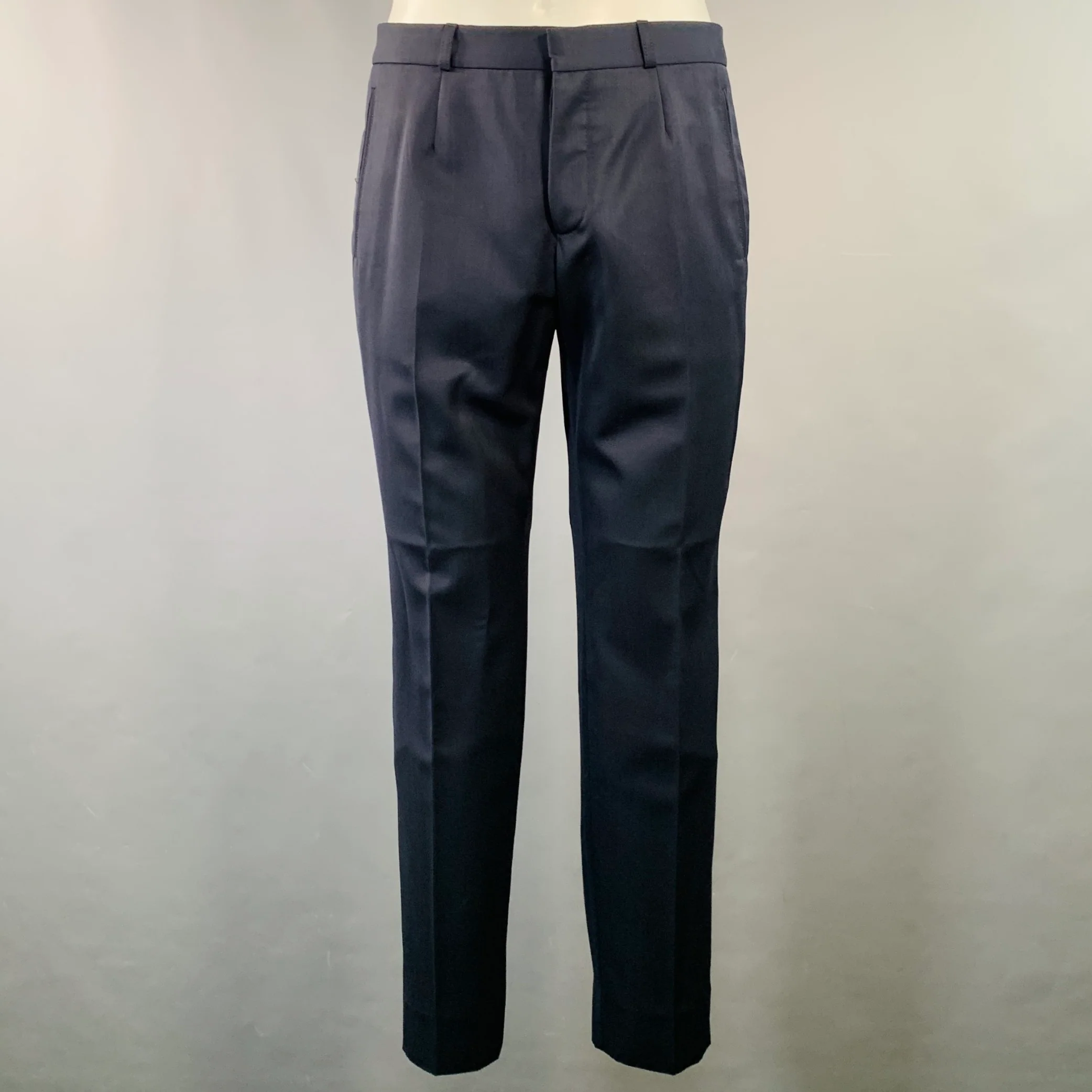 BURBERRY PRORSUM Size 40 Navy Wool Notch Lapel Tuxedo - Image 5