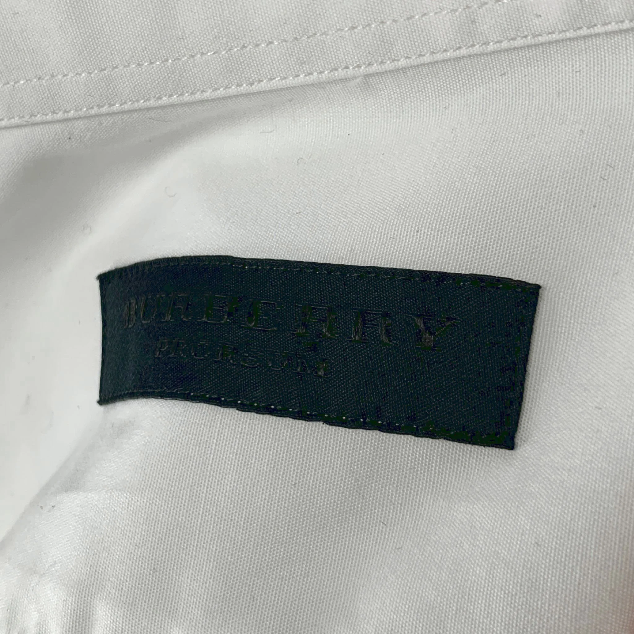 BURBERRY PRORSUM Size S White Solid Cotton Tuxedo Long Sleeve Shirt - Image 4