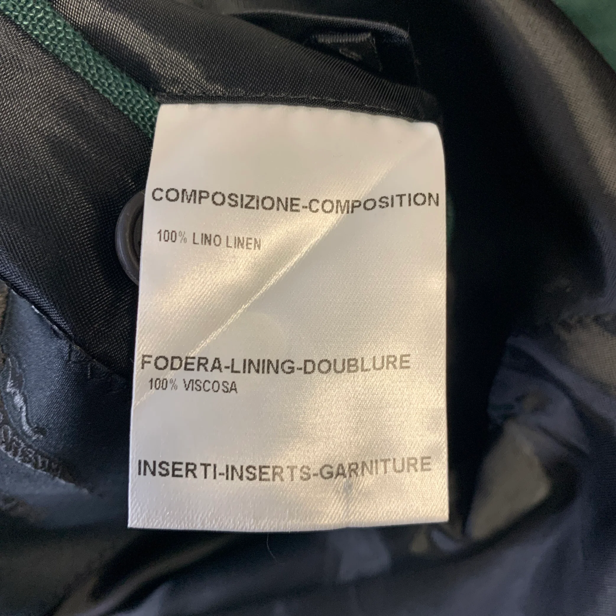 BURBERRY PRORSUM SS15 Size 44 Green Linen Double Breasted Coat - Image 13