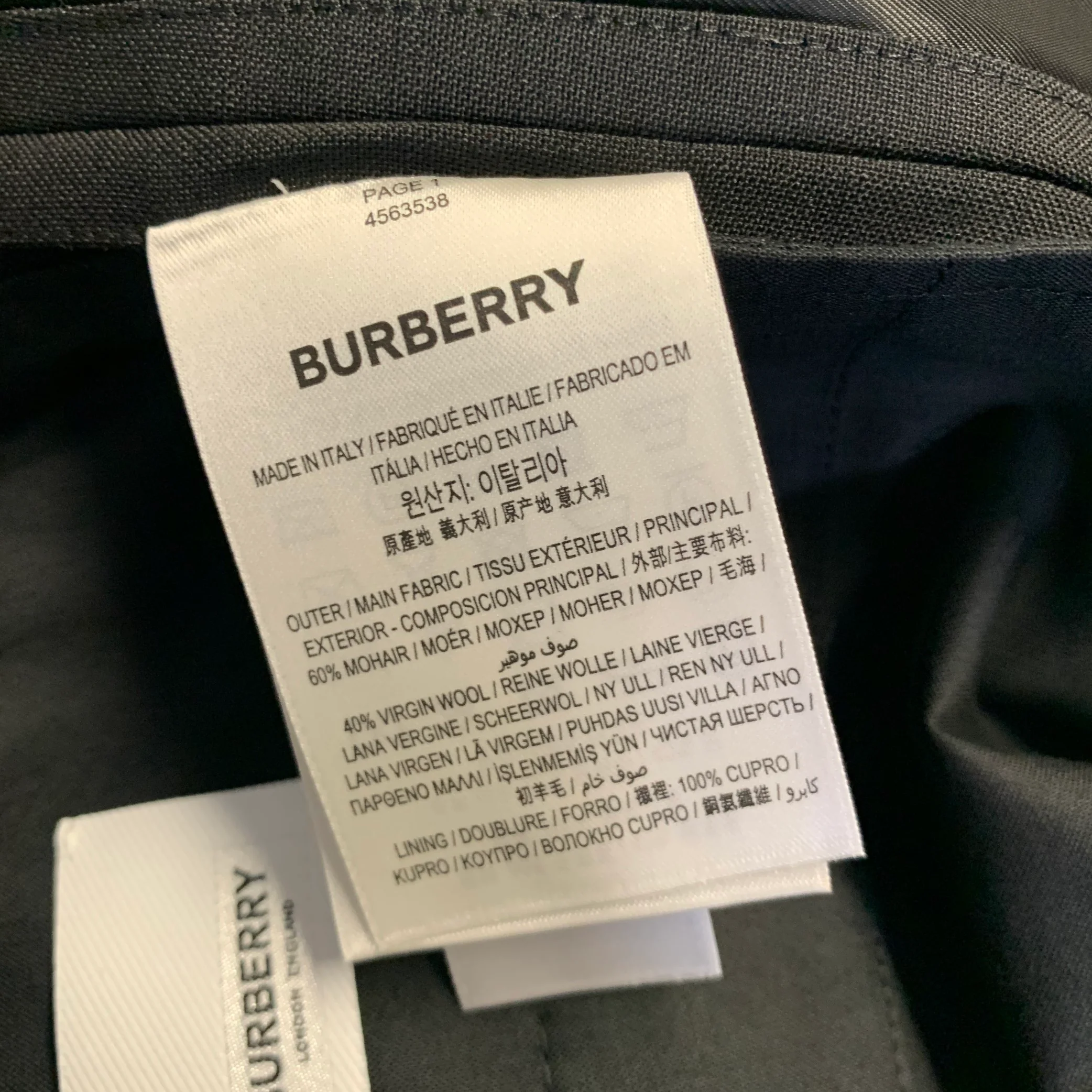 BURBERRY Size 30 Black Mohair / Wool Zip Fly Dress Pants - Image 5