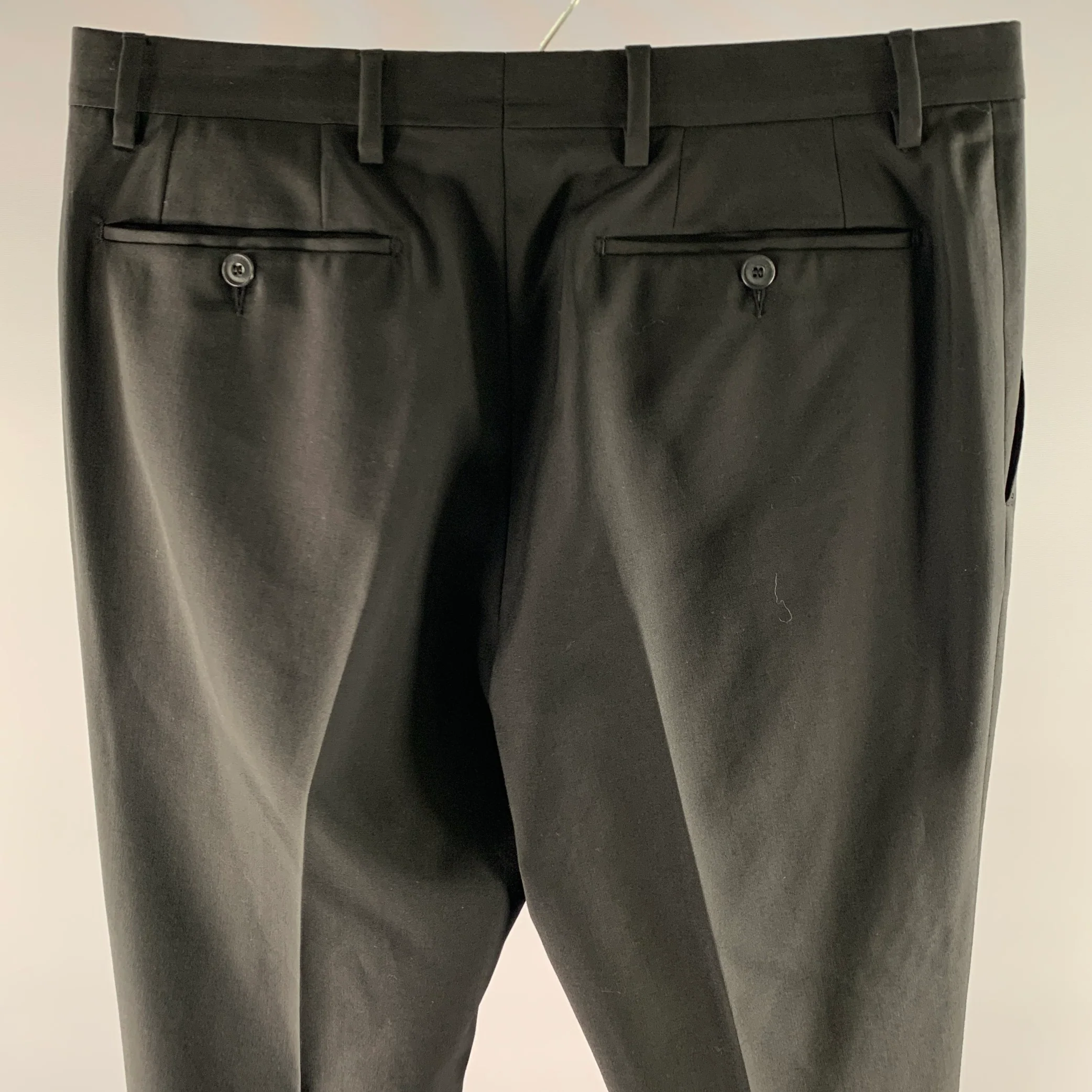 BURBERRY Size 32 Black Wool Dress Pants - Image 3