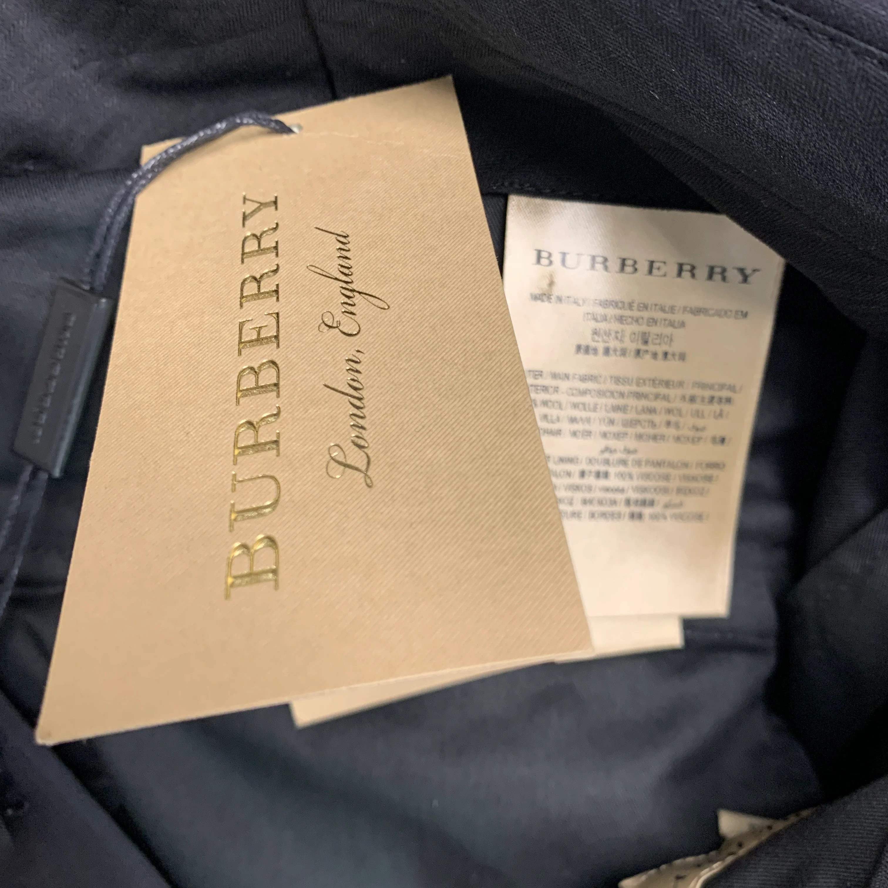 BURBERRY Size 36 Black Wool Mohair Tuxedo Dress Pants - Image 4