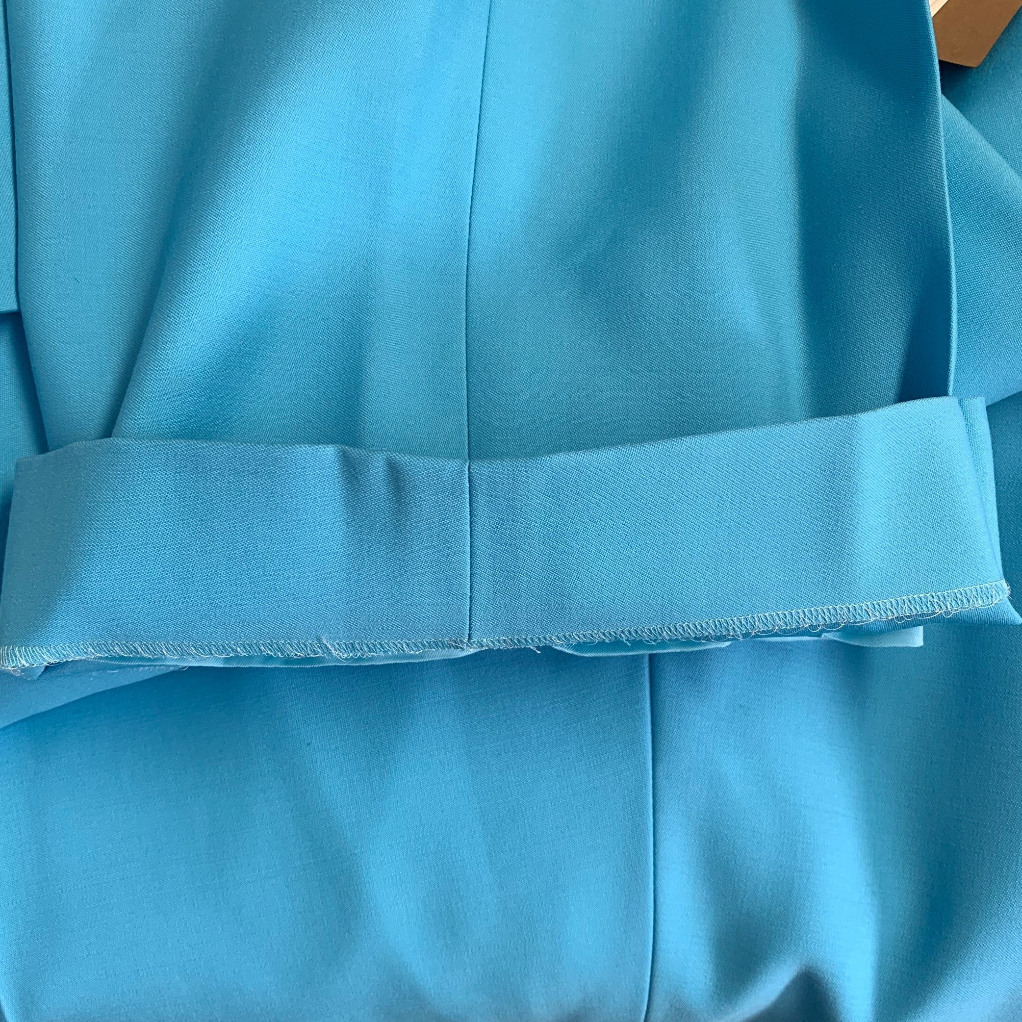BURBERRY Size 38 Aqua Wool Peak Lapel Double Breasted Suit - Image 14