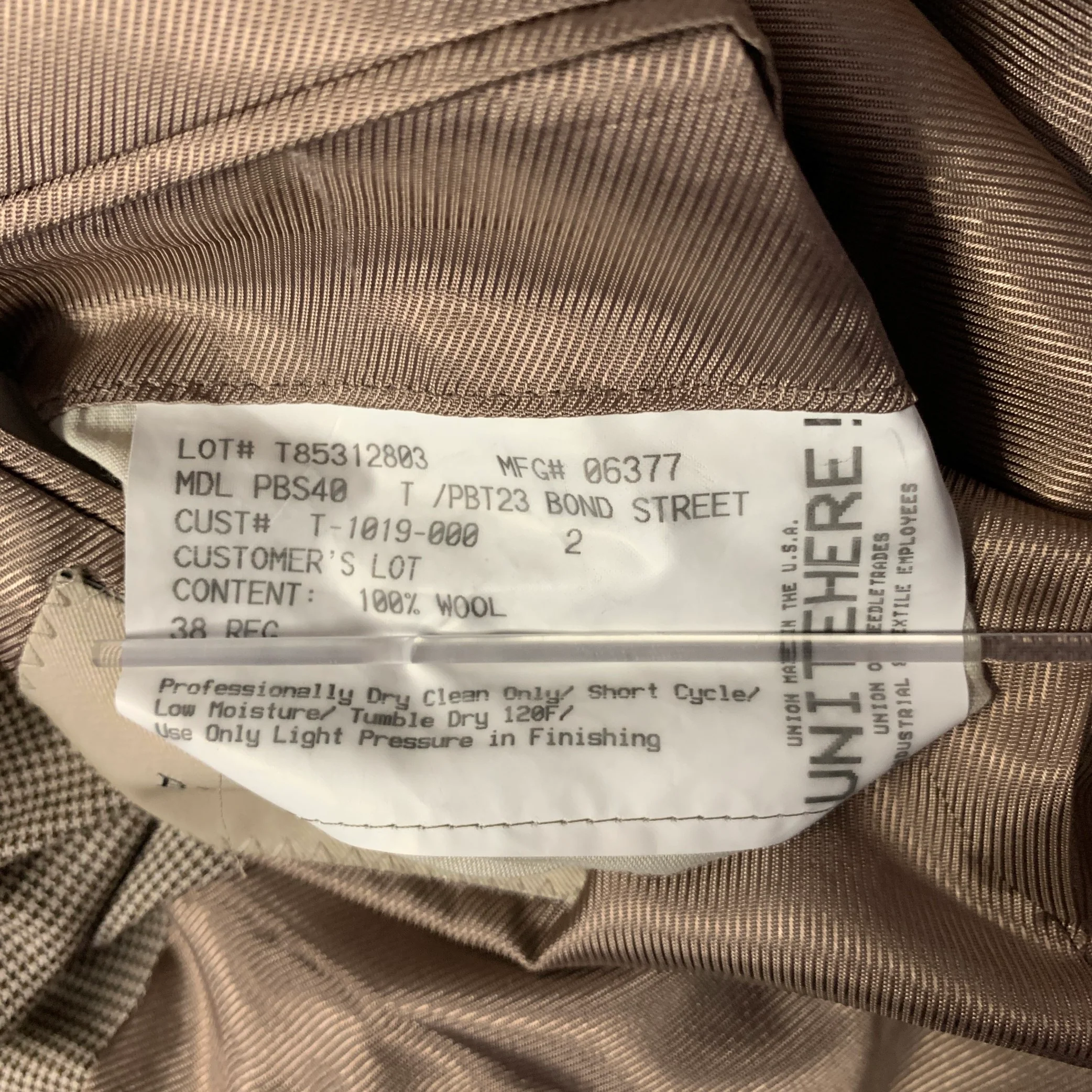 BURBERRY Size 38 Brown Houndstooth Wool Suit - Image 7