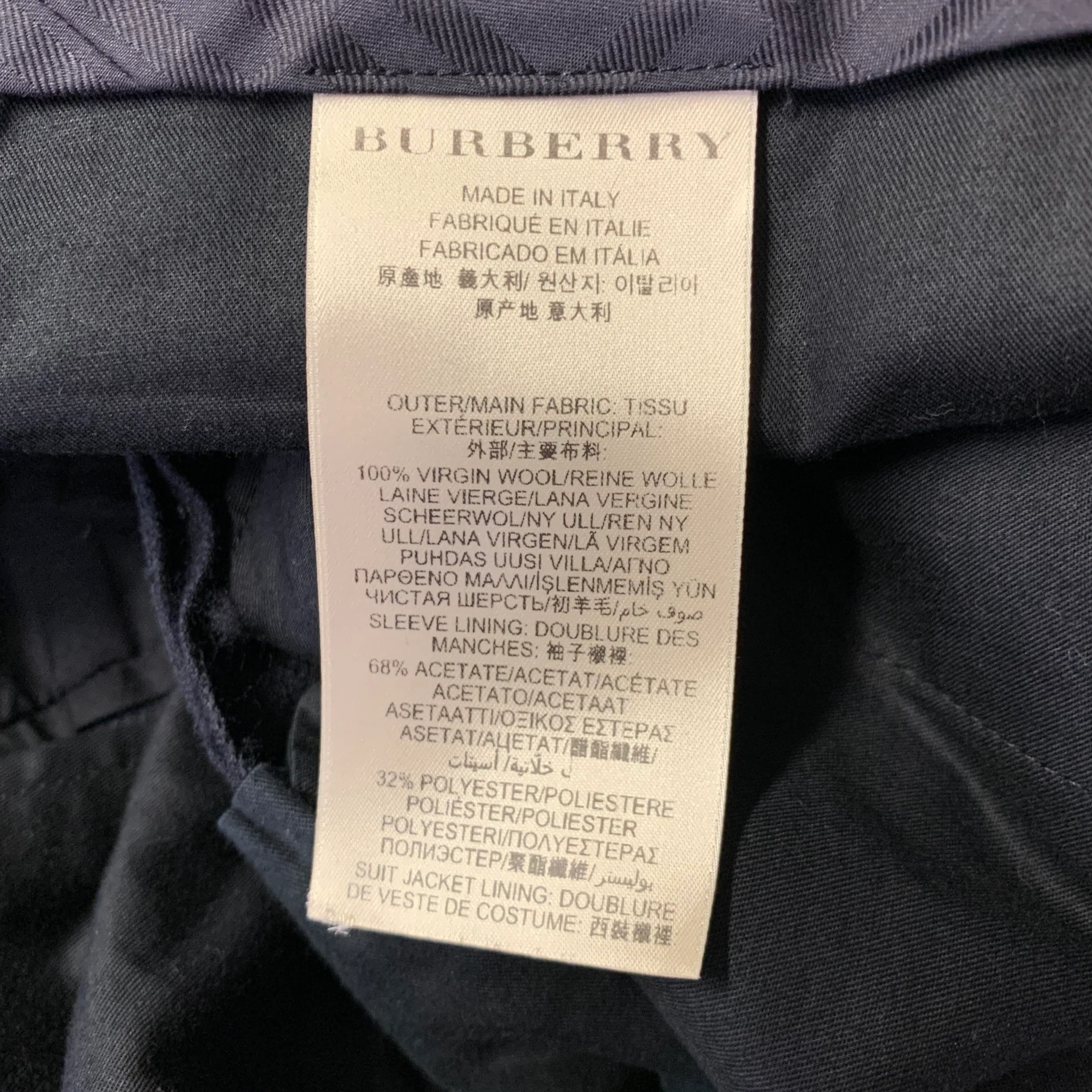 BURBERRY Size 40 Navy Heather Wool Two Button Suit - Image 11