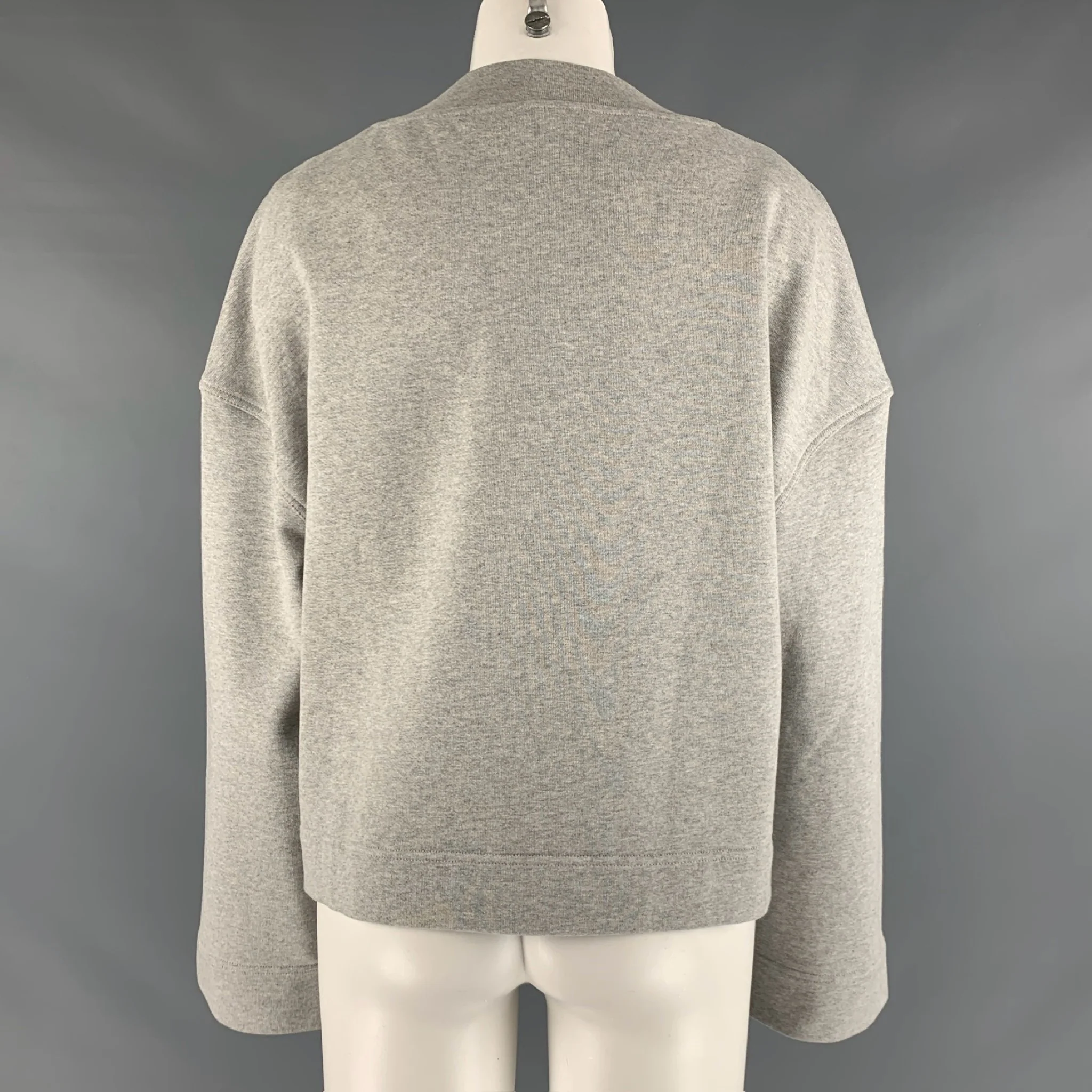 BURBERRY Size S Grey Cotton Solid Cropped Pullover - Image 4