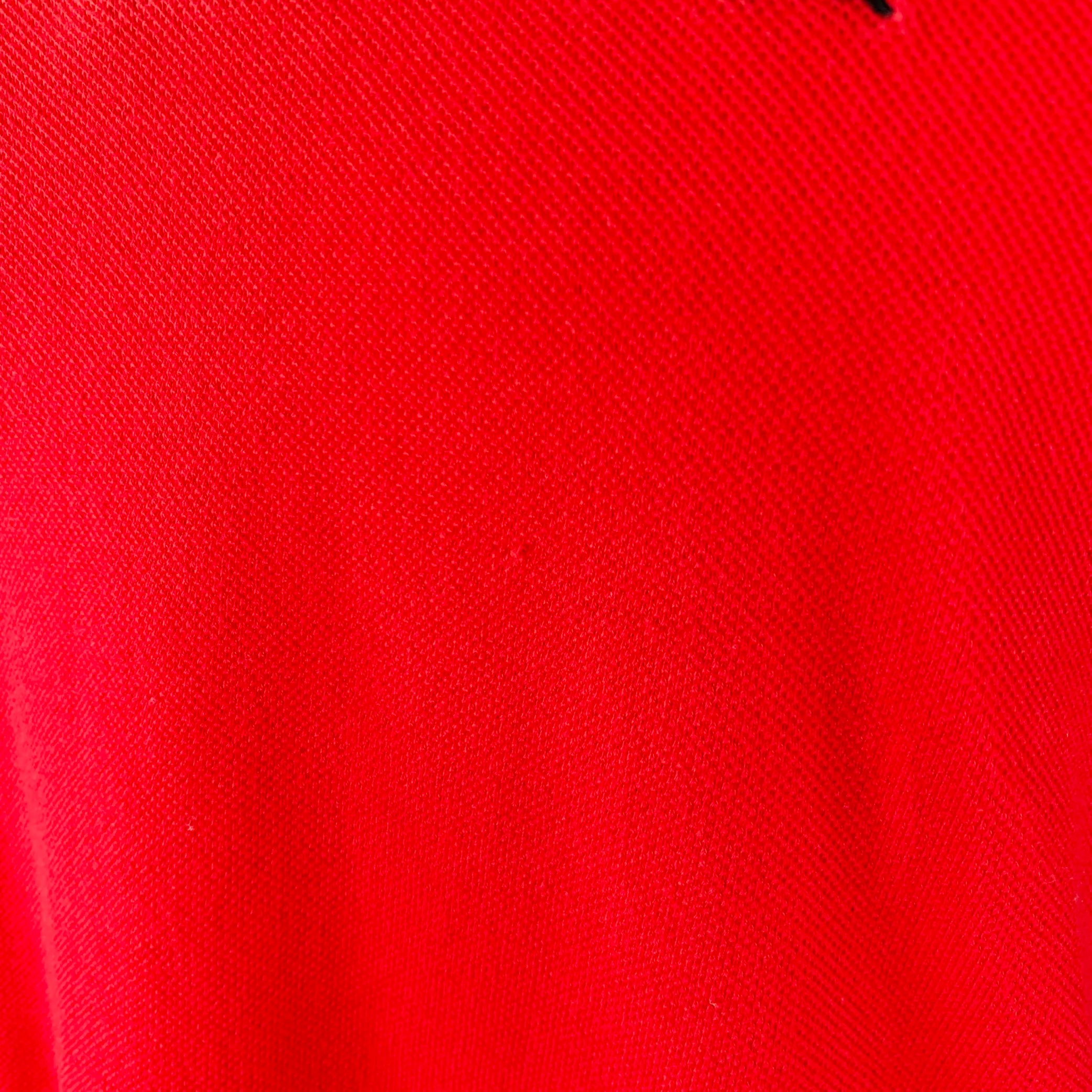 BURBERRY Size S Red Contrast Check Trim Cotton Pique Polo - Image 5