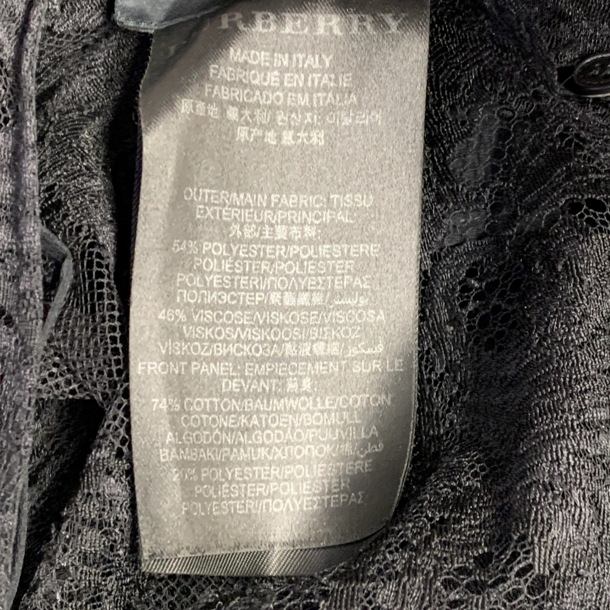 BURBERRY Size XS Black Lace Short Sleeve Drop Waist Knee Length Cocktail Dress - Image 6