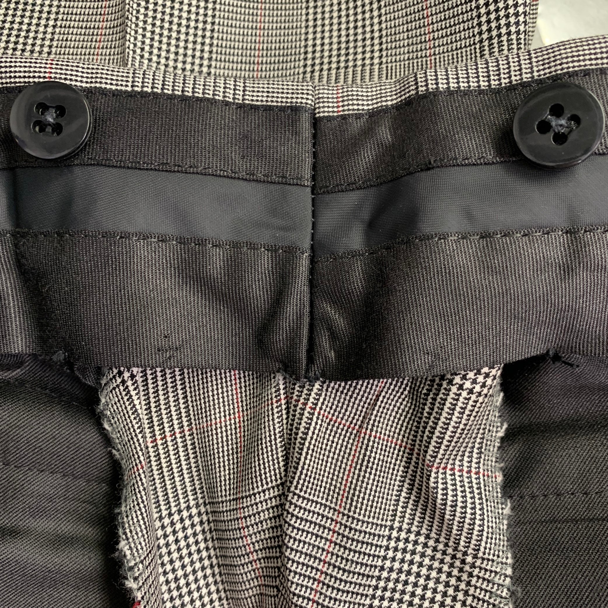 BURBERRYS Size 38 Regular Black White Glenplaid Virgin Wool Suit - Image 13