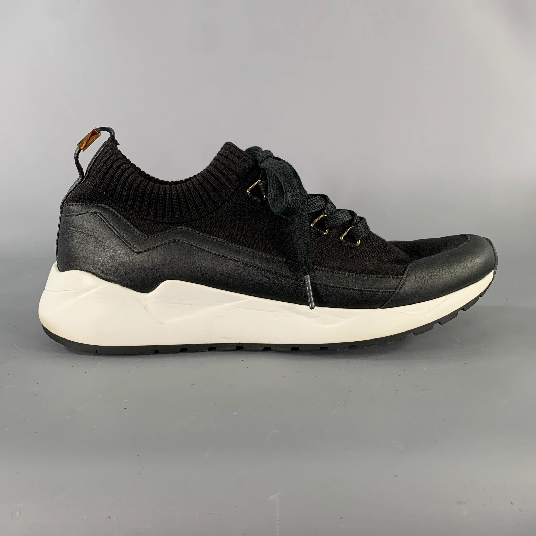 BUSCEMI Size 11 Black Knit Lace Up Lace Up Shoes - Image 2