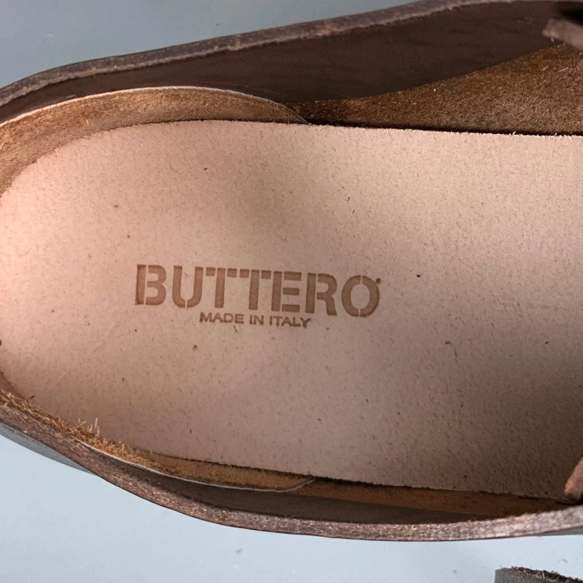 BUTTERO Size 11 Brown Cream Leather Low Top Lace Up Shoes - Image 8