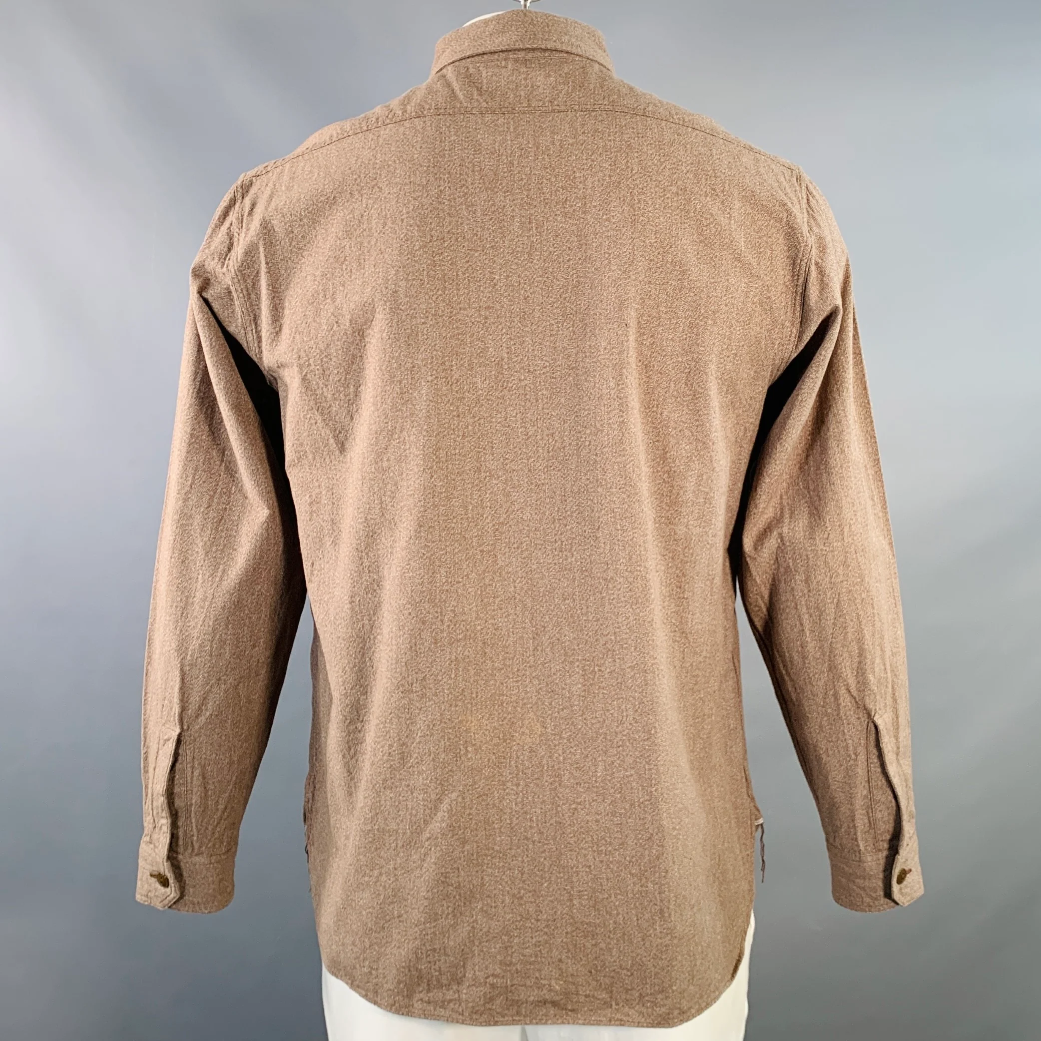BUZZ RICKSON & CO. INC. Size L Brown Heather Cotton Long Sleeve Shirt - Image 3