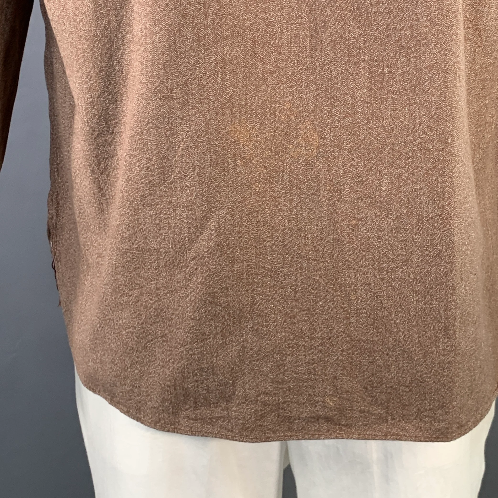 BUZZ RICKSON & CO. INC. Size L Brown Heather Cotton Long Sleeve Shirt - Image 4