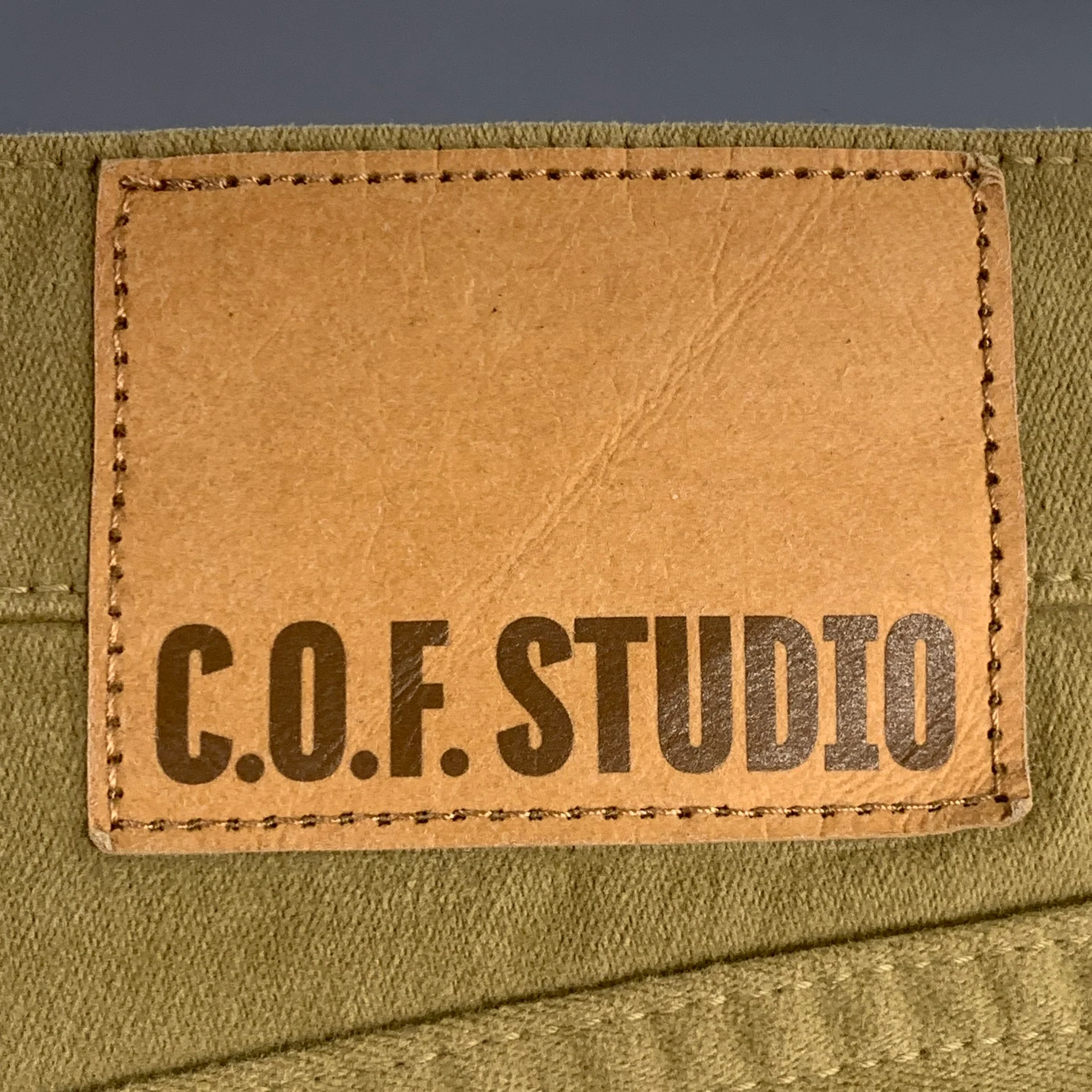 C.O.F. STUDIO Size 32 Tan Cotton Moleskin Tapered Casual Pants - Image 3