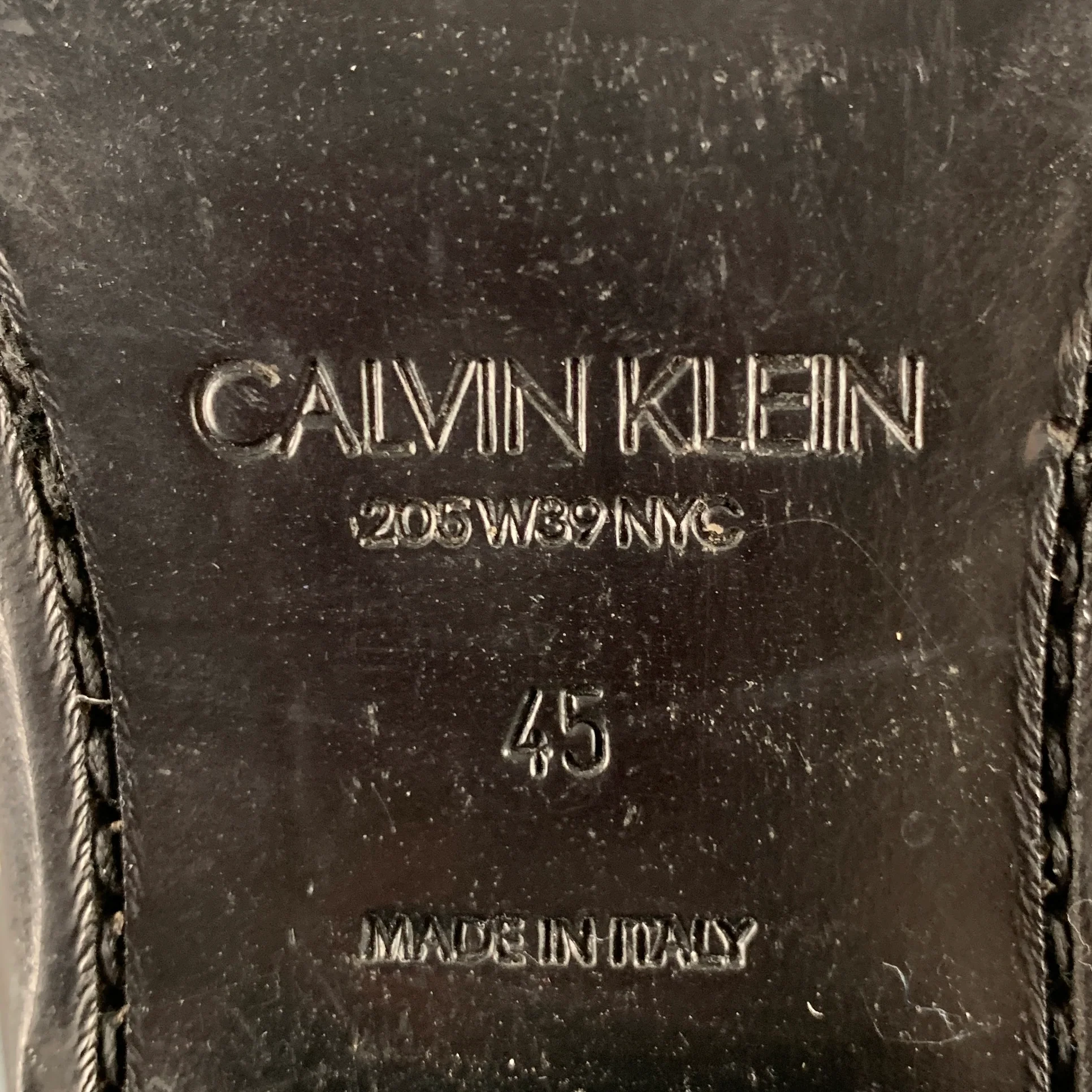 CALVIN KLEIN 205W39NYC Size 12 Black Embroidery Leather Pull On Boots - Image 9