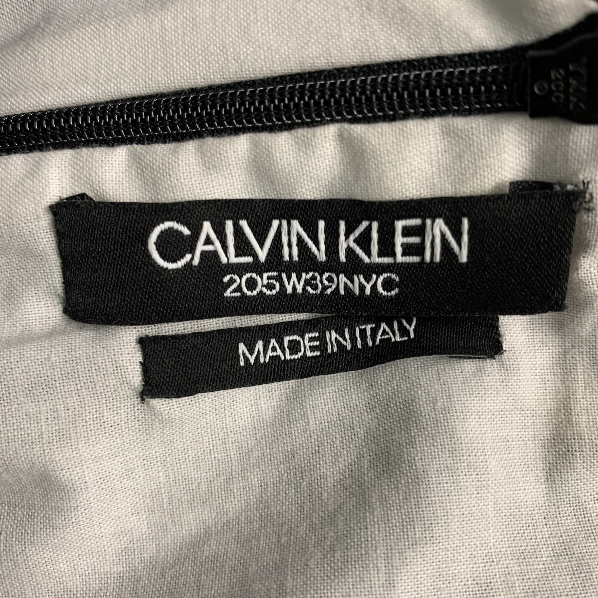 CALVIN KLEIN 205W39NYC Size 4 Black Navy Cotton Color Block Shift Dress - Image 6
