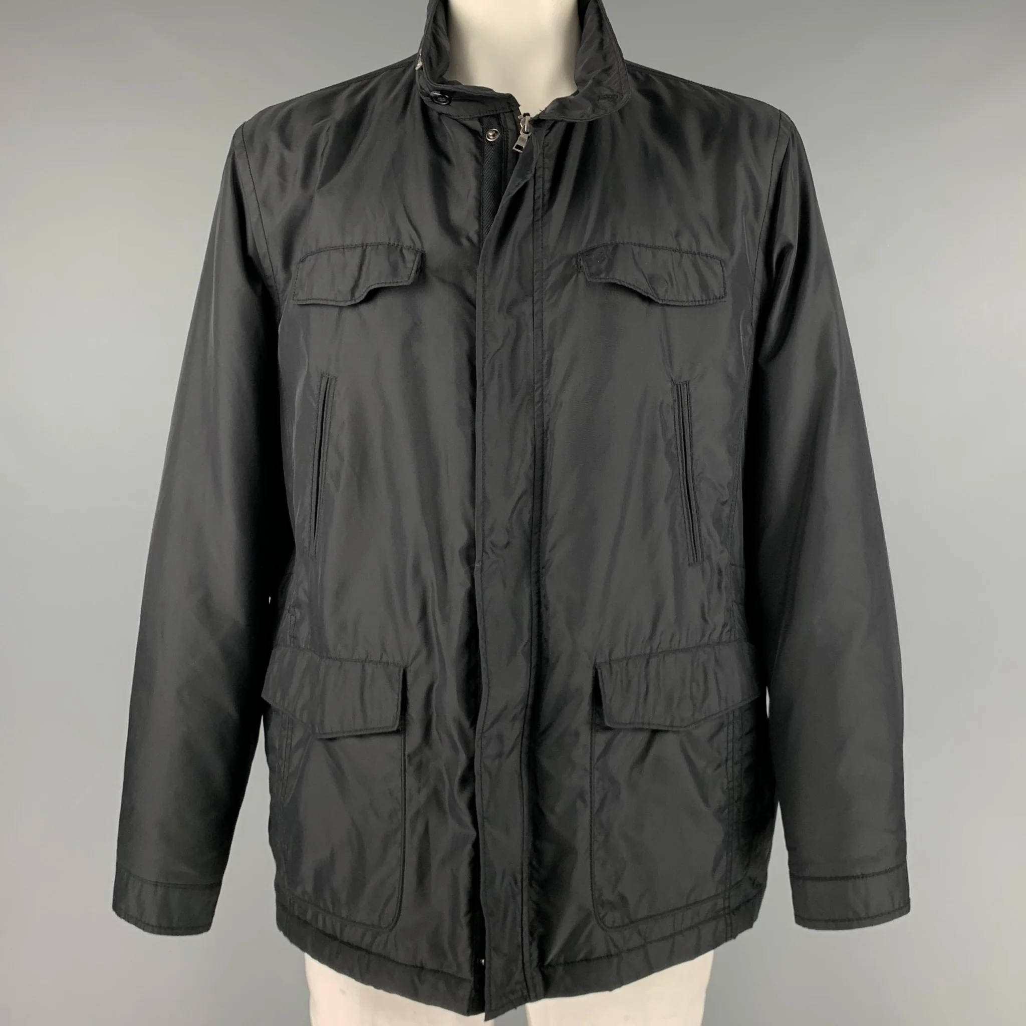 CALVIN KLEIN Size XXL Black Polyester Multi-Pockets Jacket