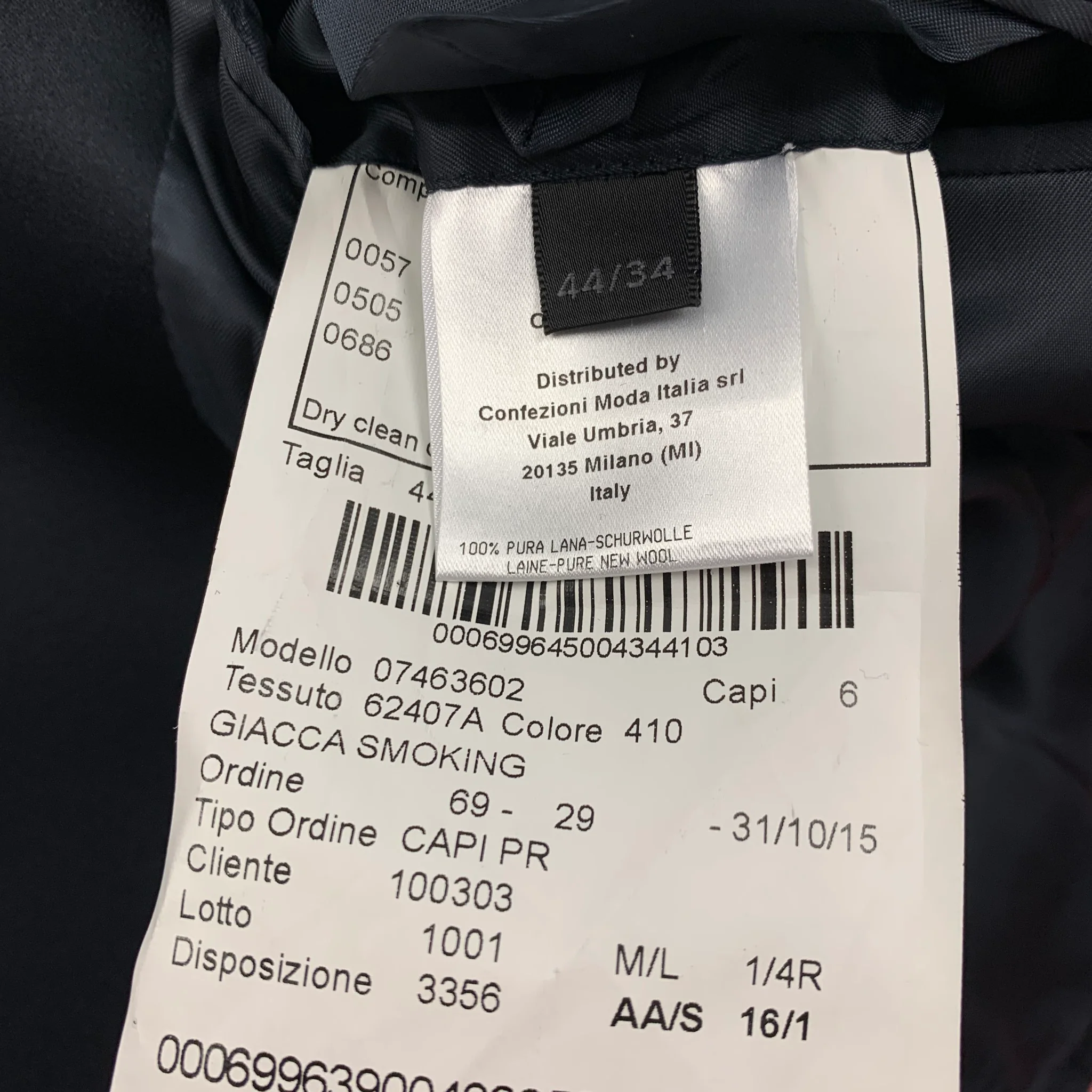 CALVIN KLEIN COLLECTION Size 34 Navy Black Wool Peak Lapel Tuxedo Suit - Image 7