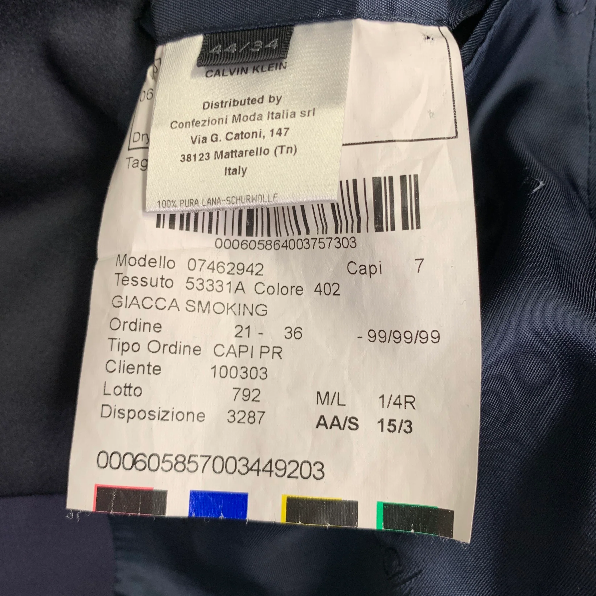 CALVIN KLEIN COLLECTION Size 34 Navy Black Wool Shawl Lapel Tuxedo - Image 9