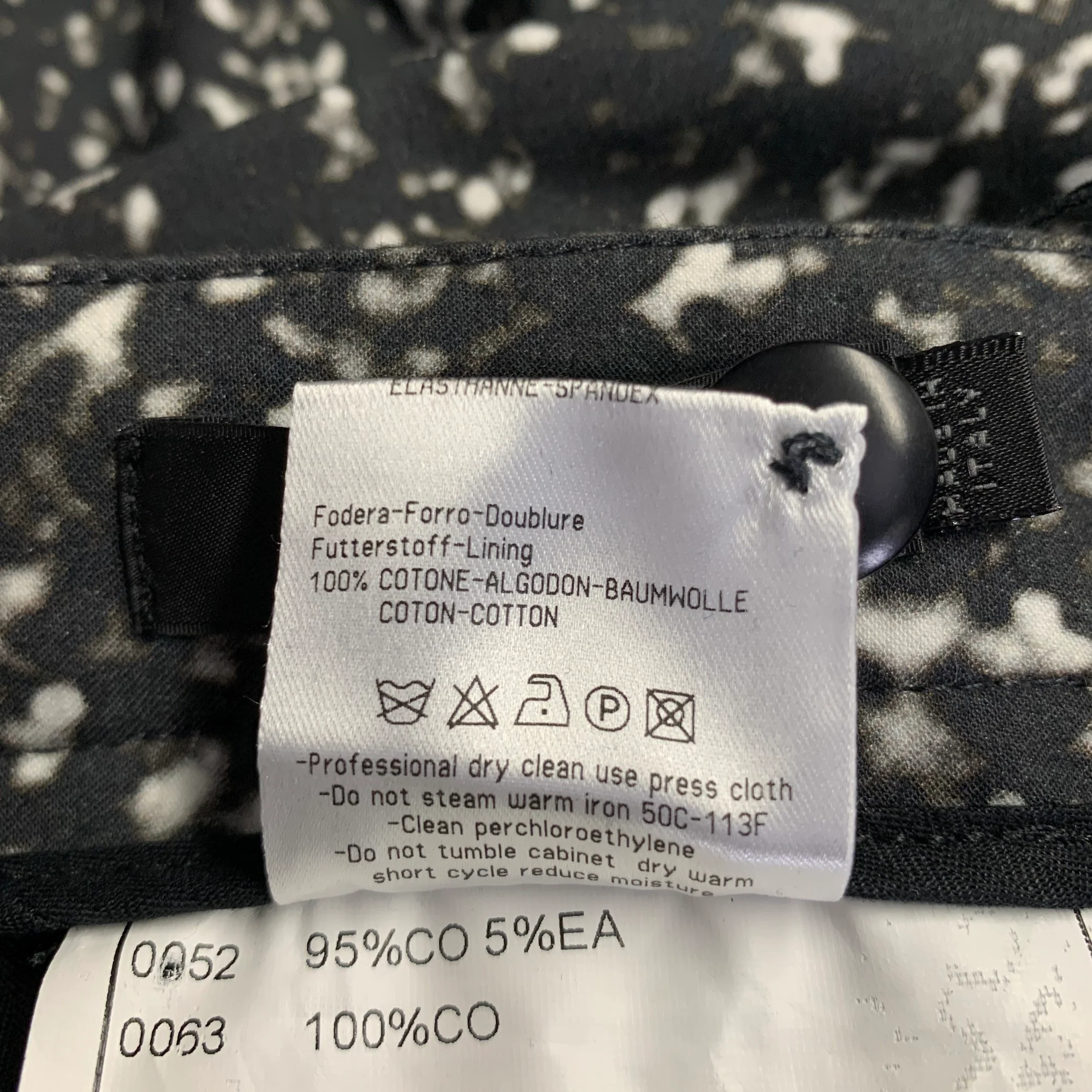 CALVIN KLEIN COLLECTION Size 36 Black White Print Cotton Blend Dress Pants - Image 5