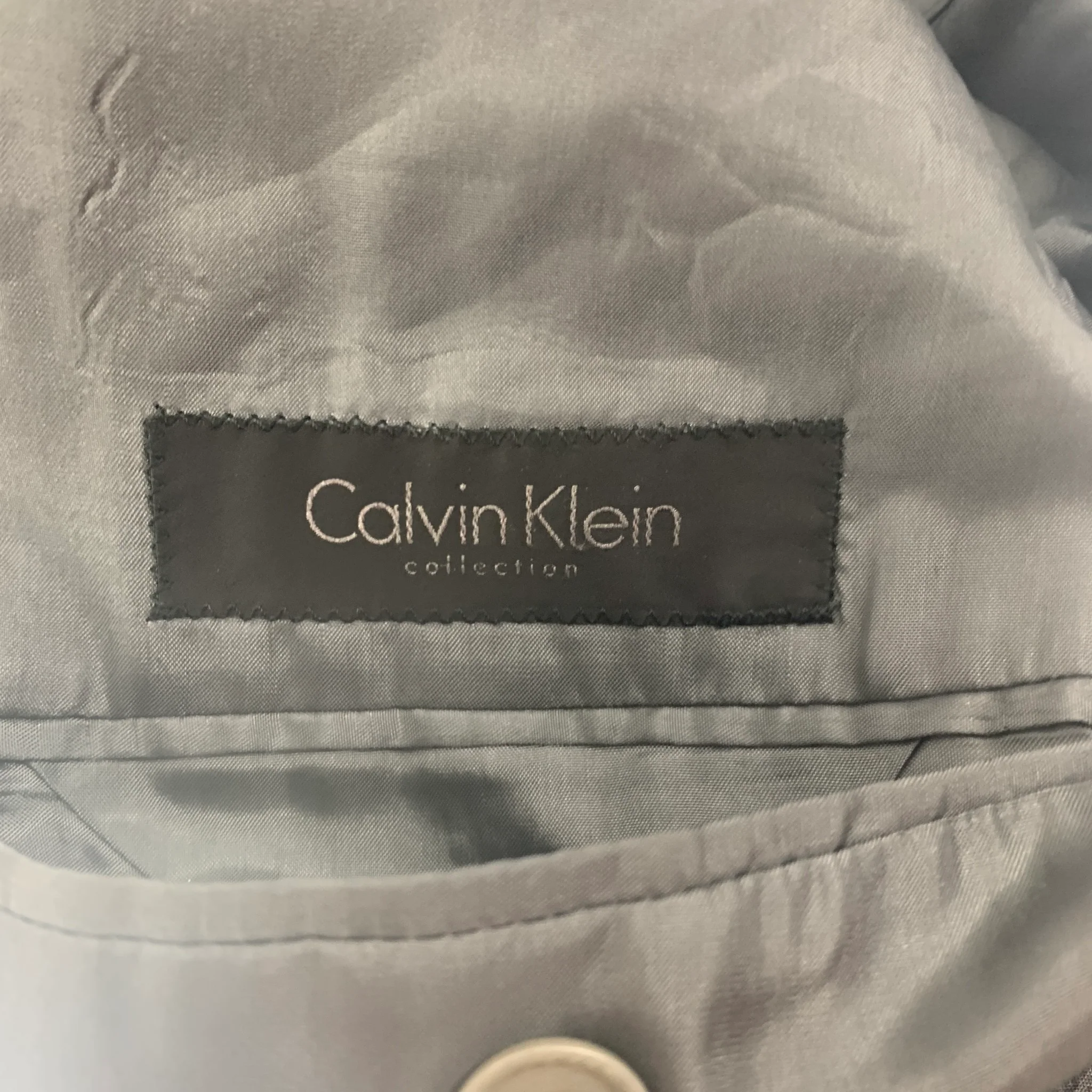 CALVIN KLEIN COLLECTION Size 36 Grey Notch Lapel Sport Coat - Image 6