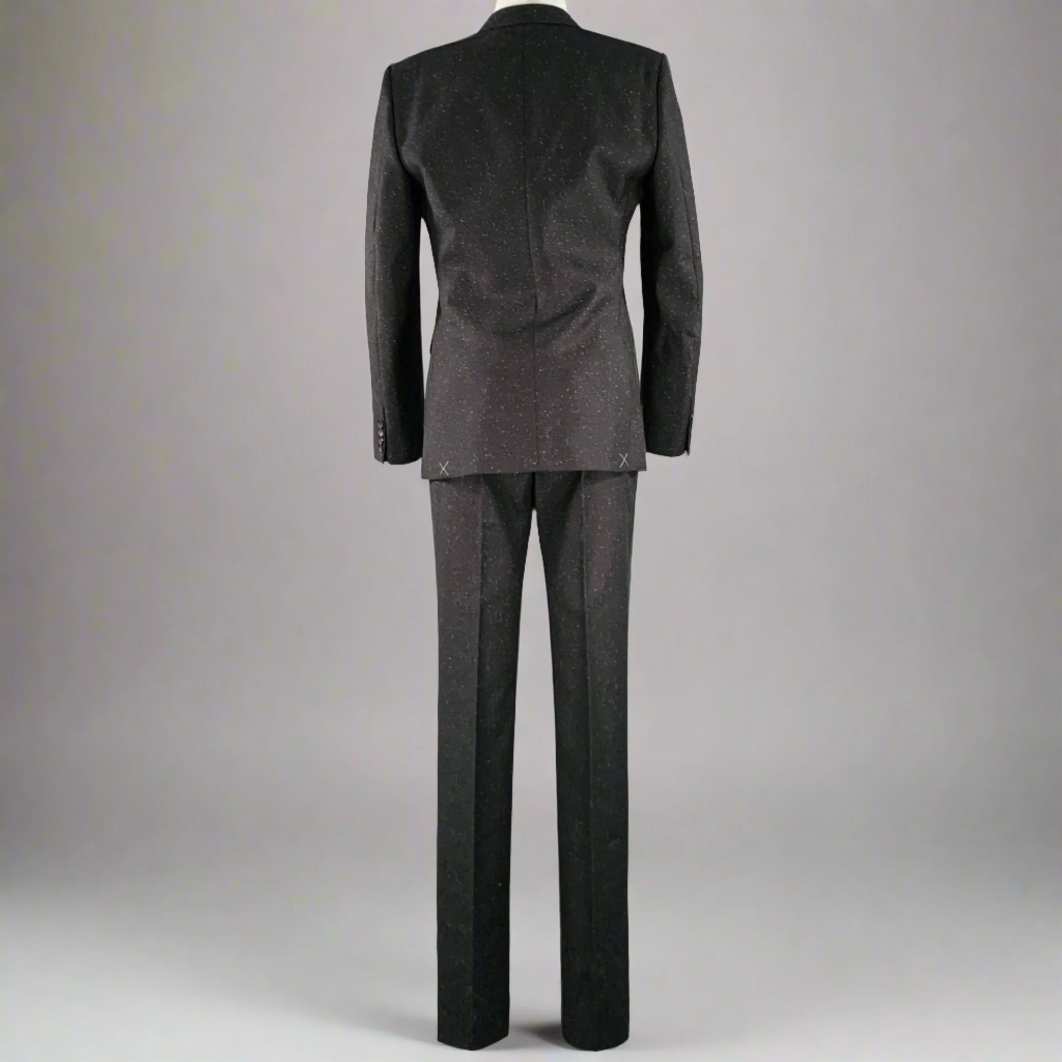 CALVIN KLEIN COLLECTION Size 38 Black White Heather Suit - Image 4